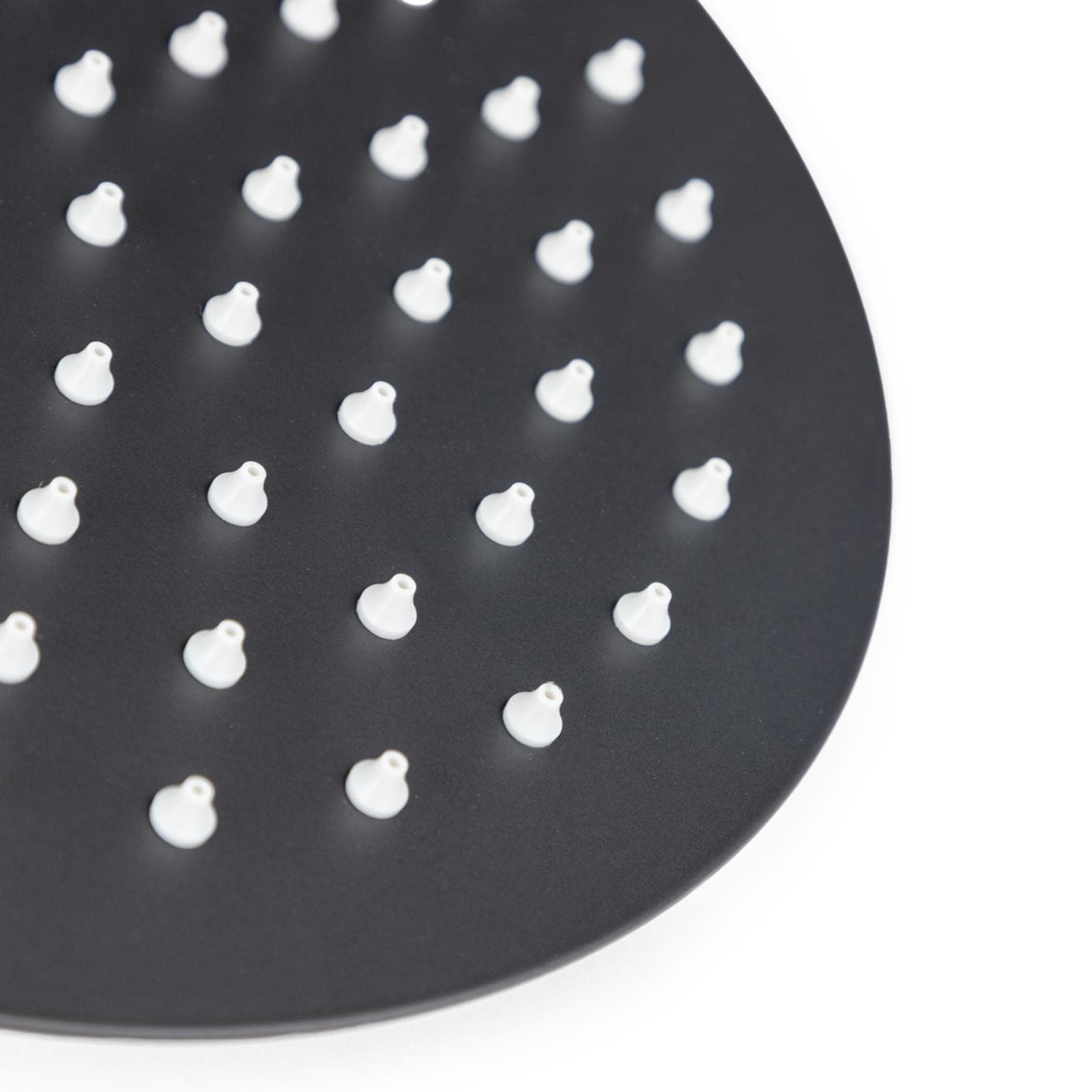 Set incasso doccia con braccio a soffitto 32 cm e soffione 20 cm nero opaco – Fluid