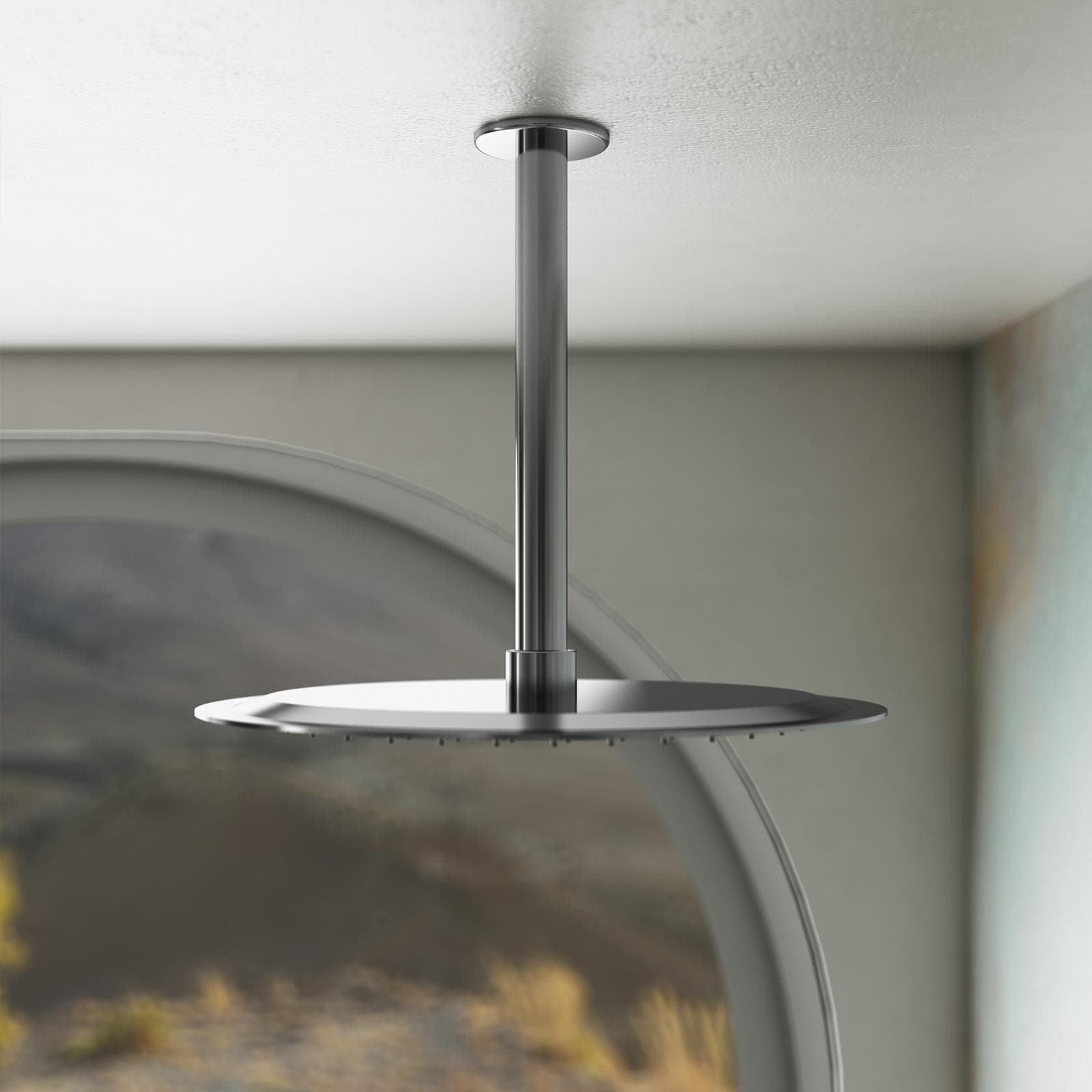Set incasso doccia con braccio a soffitto 32 cm e soffione 30 cm cromo – Key