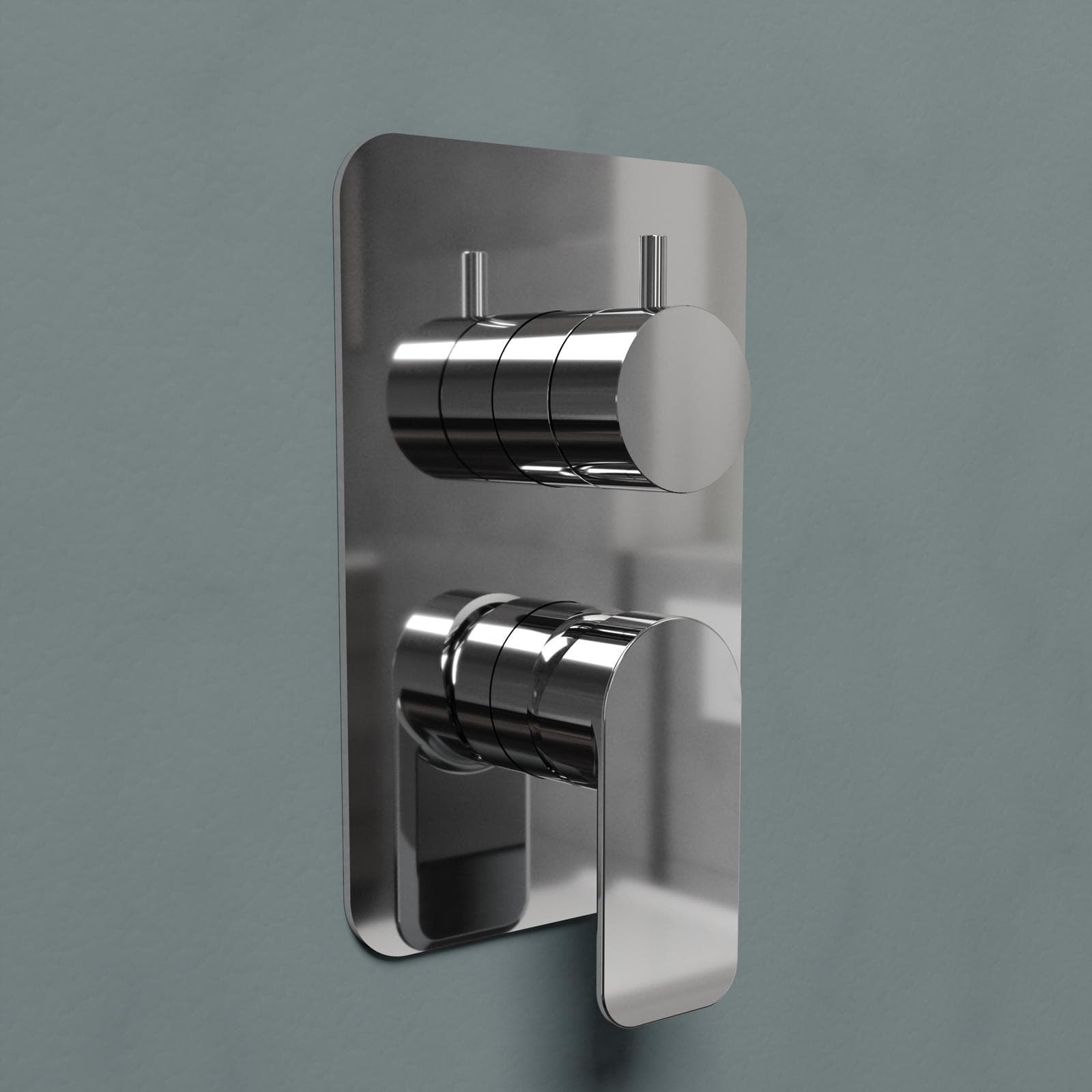 Set incasso doccia con deviatore con braccio a soffitto 20 cm e soffione 30x20 cm cromo – Fusion
