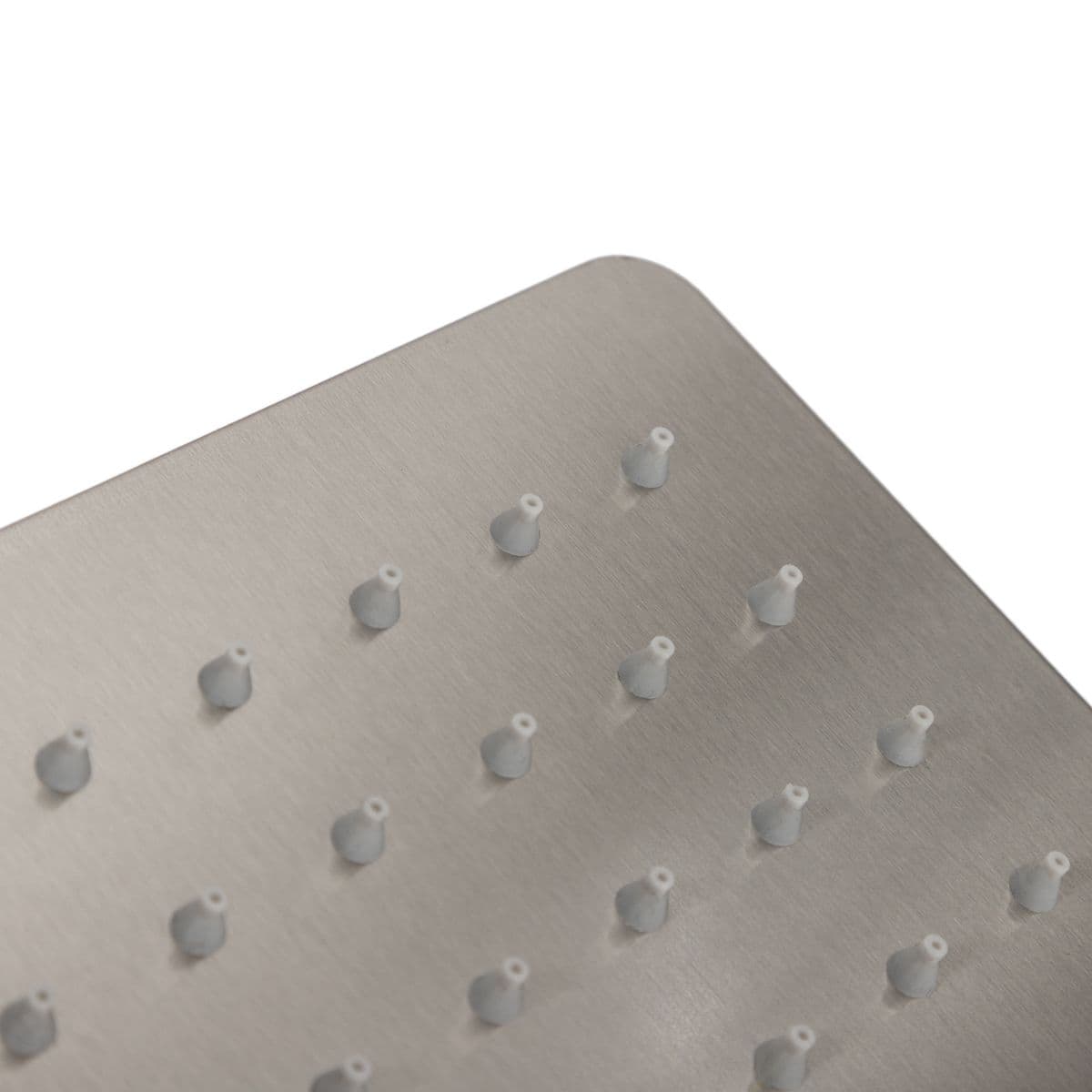 Set incasso doccia con deviatore con braccio doccia 35 cm e soffione 25x15 cm spazzolato – Iota