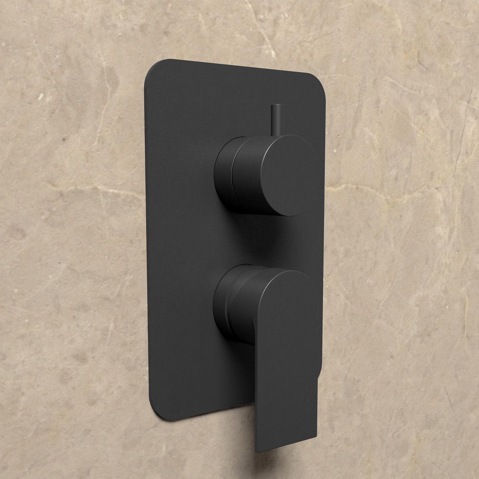 Set incasso doccia con deviatore con braccio doccia 40 cm e soffione 30x20 cm nero – Iota