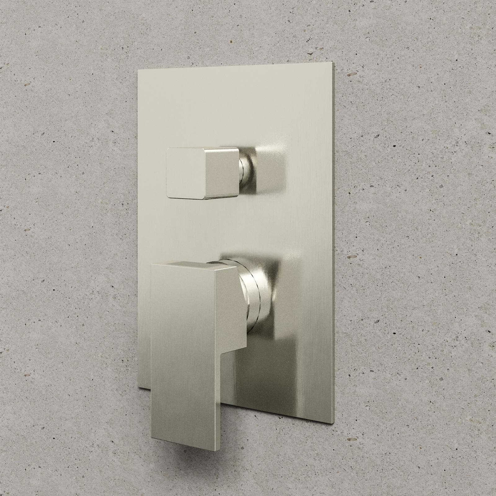 Set incasso doccia con deviatore con braccio doccia 40 cm e soffione 30x30 cm spazzolato – Kyria