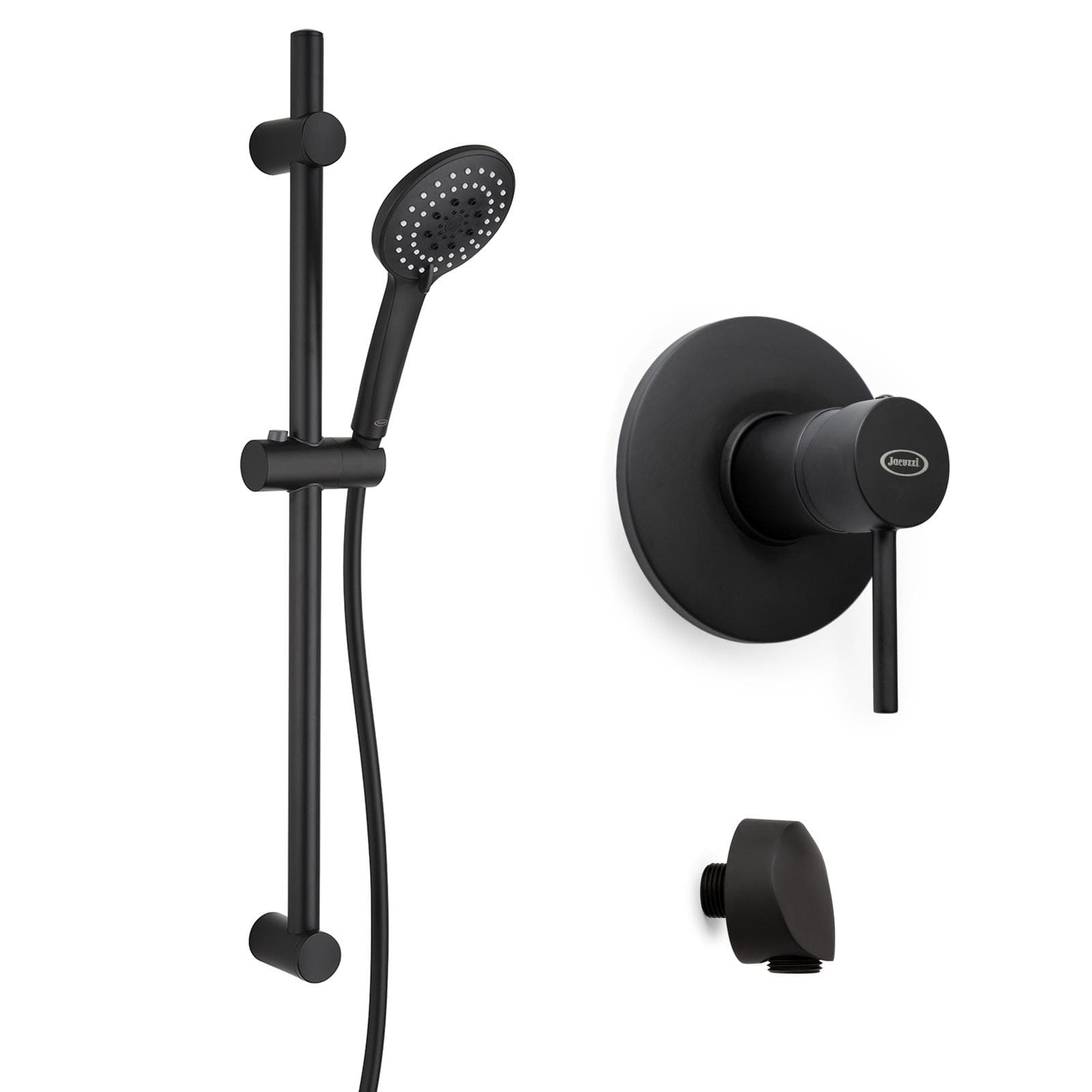 Set incasso doccia con saliscendi e doccino multigetto nero opaco - Gun di Jacuzzi Rubinetteria