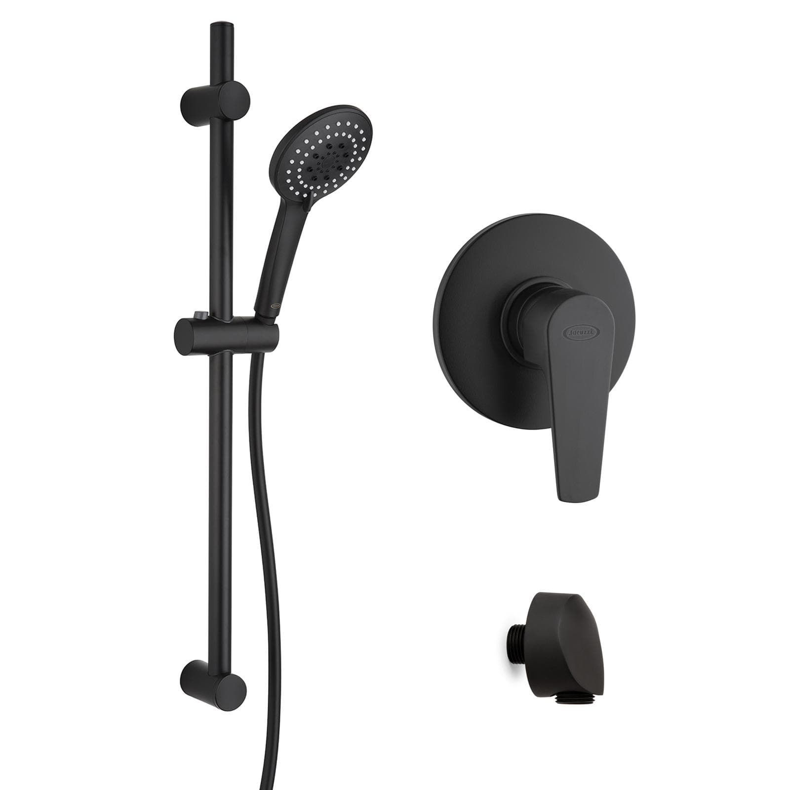 Set incasso doccia con saliscendi e doccino multigetto nero opaco - Inca di Jacuzzi Rubinetteria