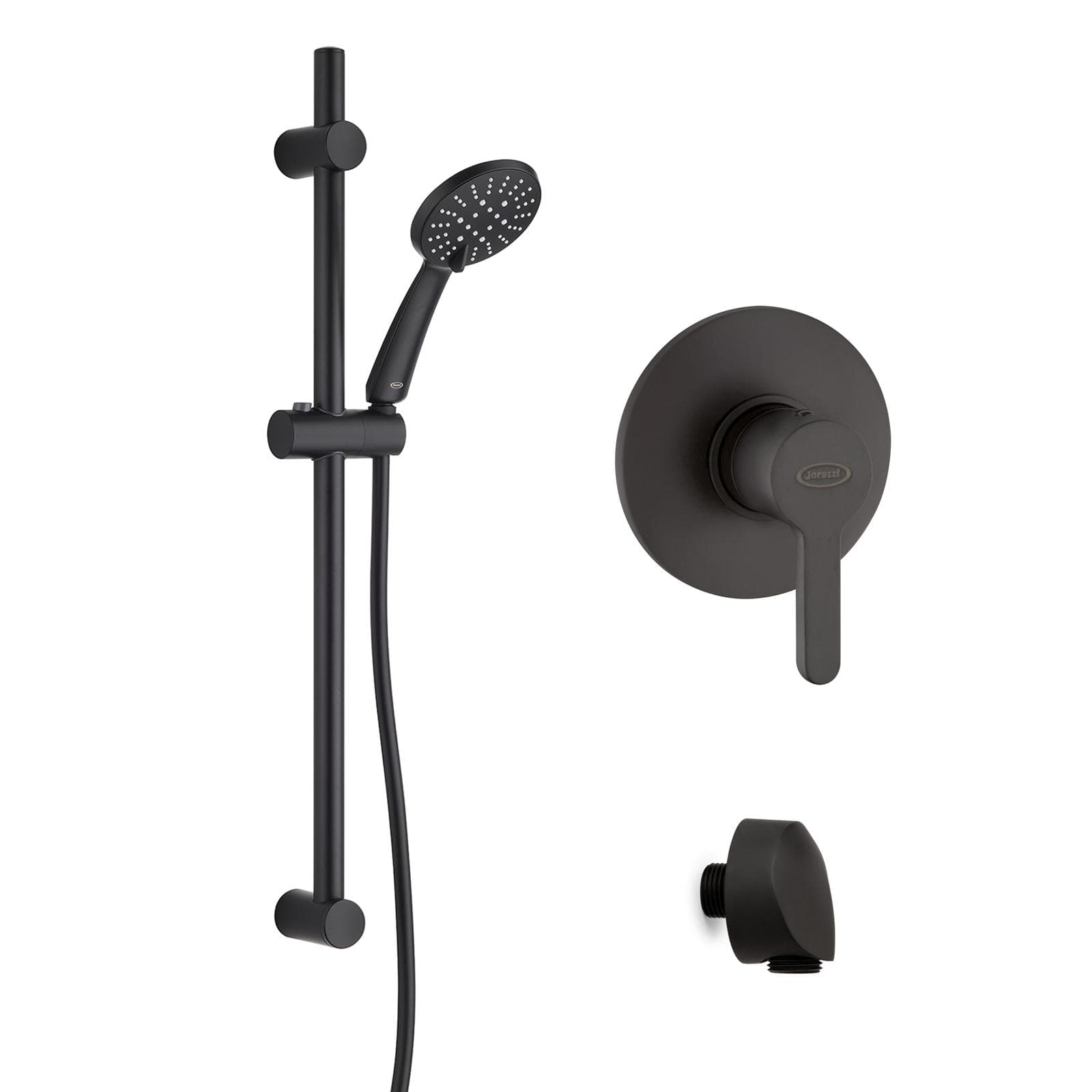 Set incasso doccia con saliscendi e doccino slim multigetto nero opaco - Flag di Jacuzzi Rubinetteria
