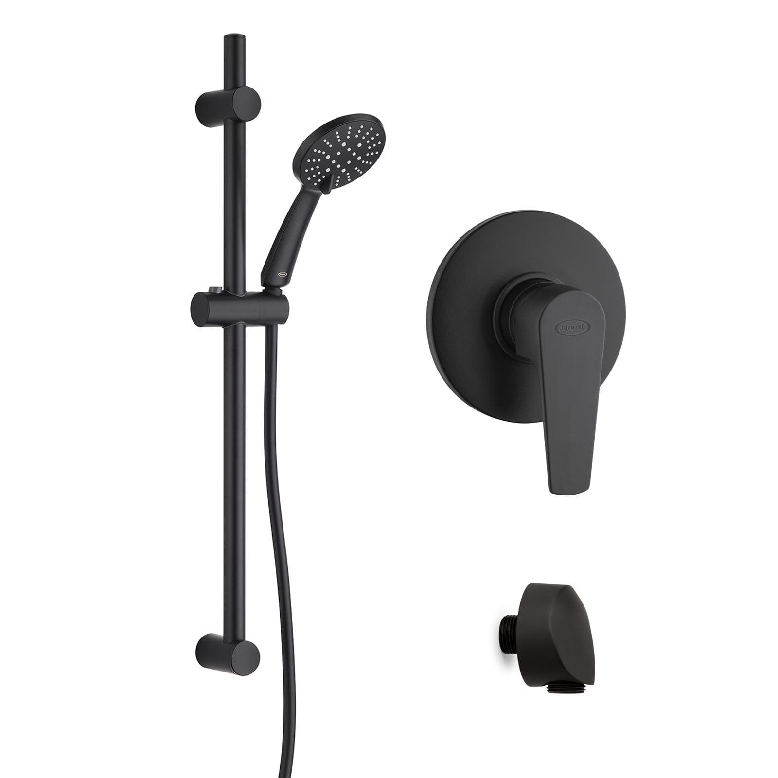 Set incasso doccia con saliscendi e doccino slim multigetto nero opaco - Inca di Jacuzzi Rubinetteria
