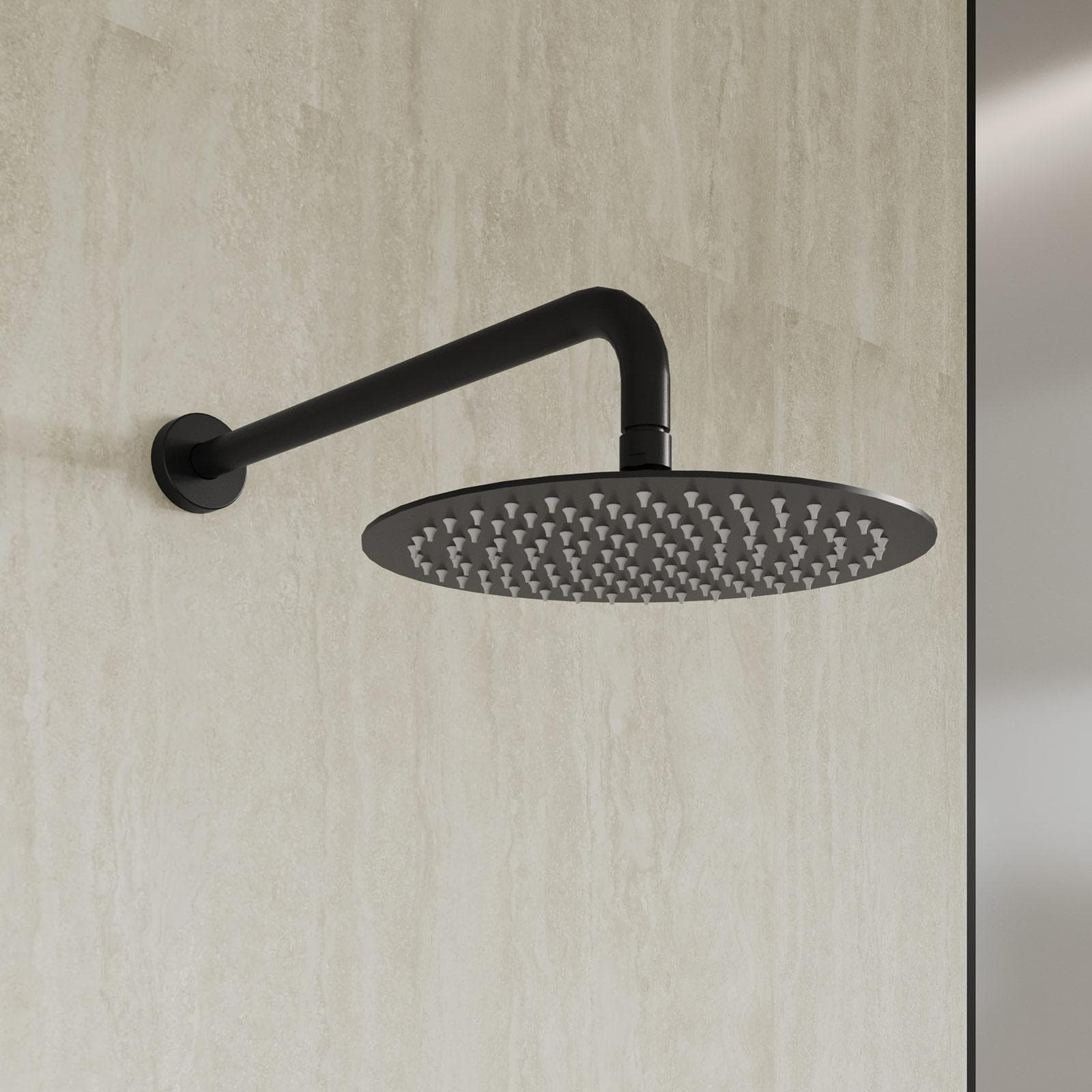Set incasso doccia con soffione e doccino in acciaio inox nero opaco - Fear