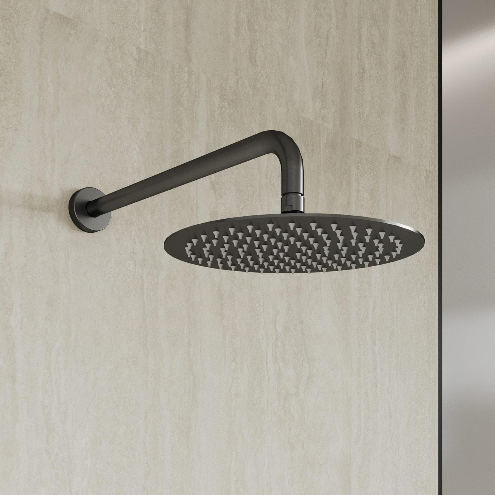 Set incasso doccia con soffione e doccino in acciaio inox nero spazzolato anti-impronta - Fear