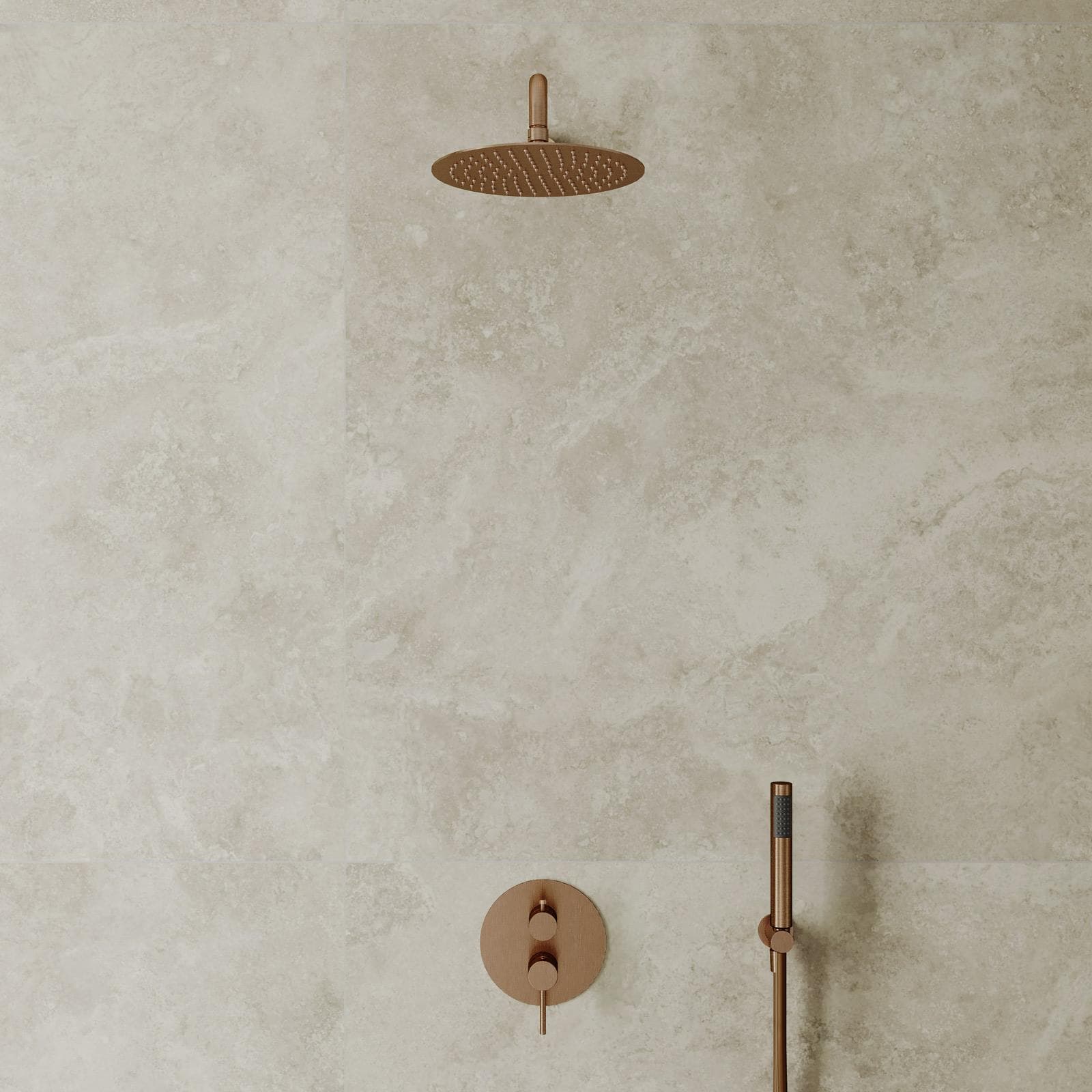 Set incasso doccia in ottone bronzo spazzolato anti-impronta - Oasis