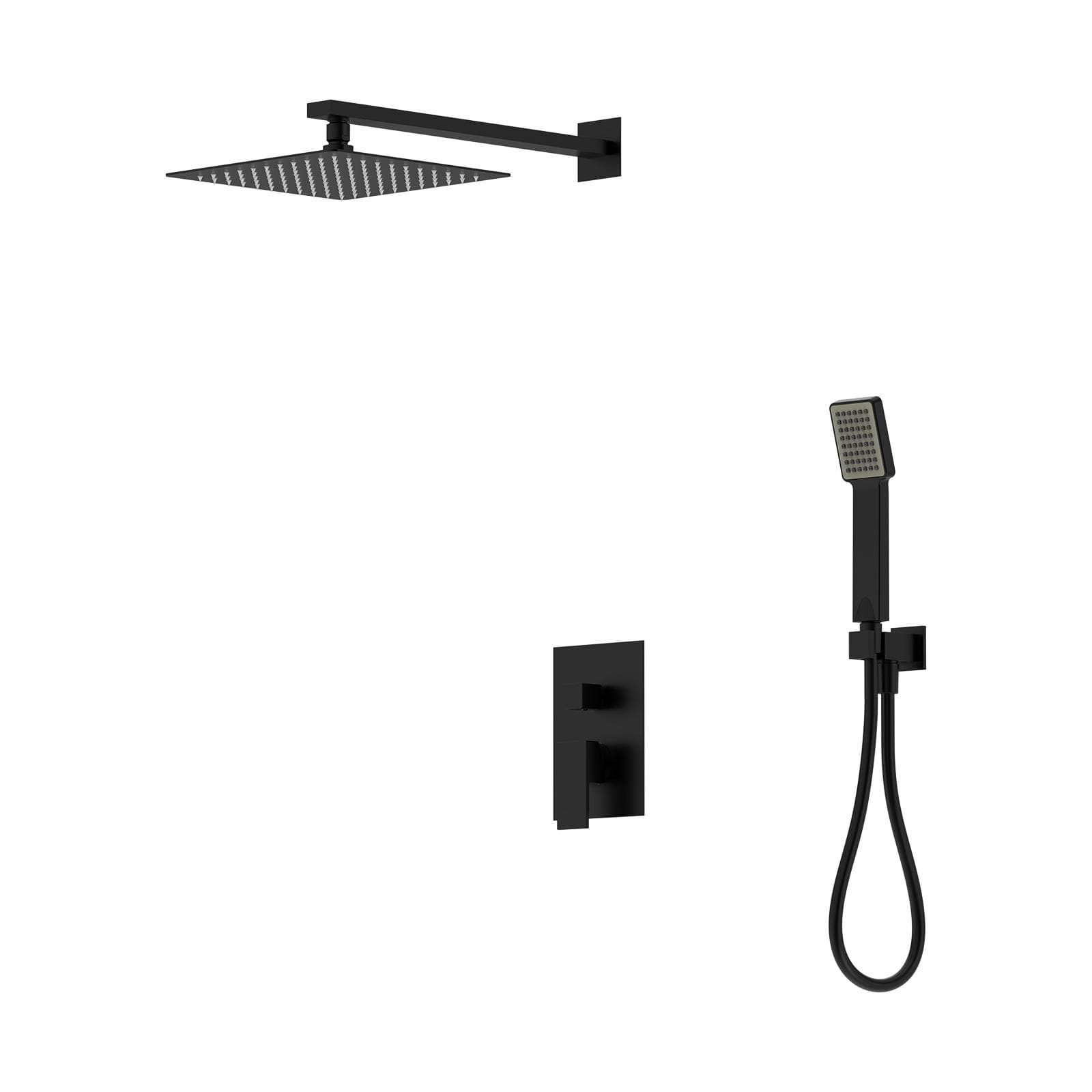 Set incasso doccia in ottone nero opaco - Court