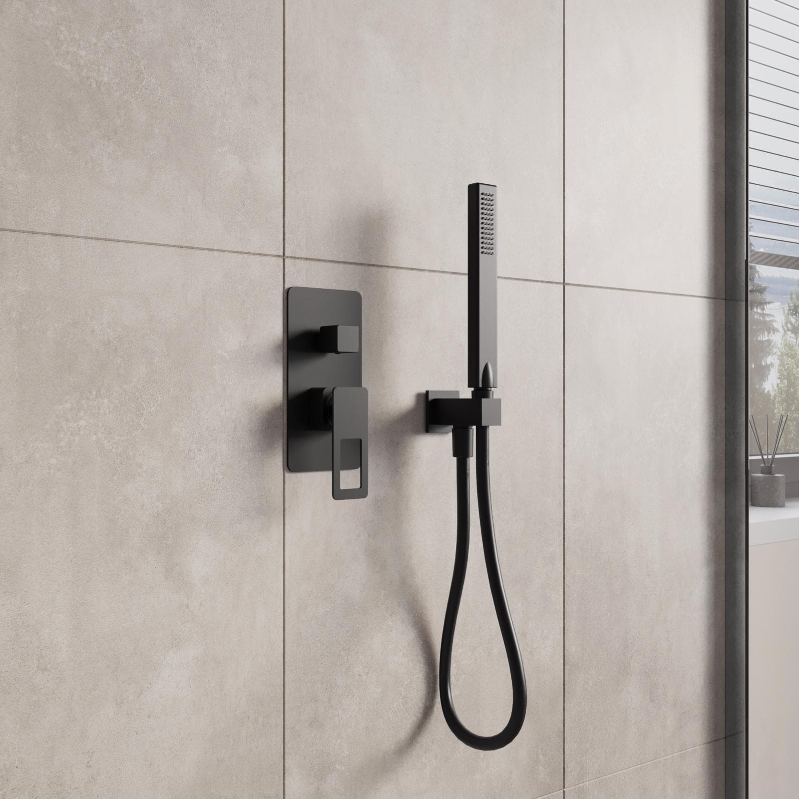 Set incasso doccia nero opaco - Thano