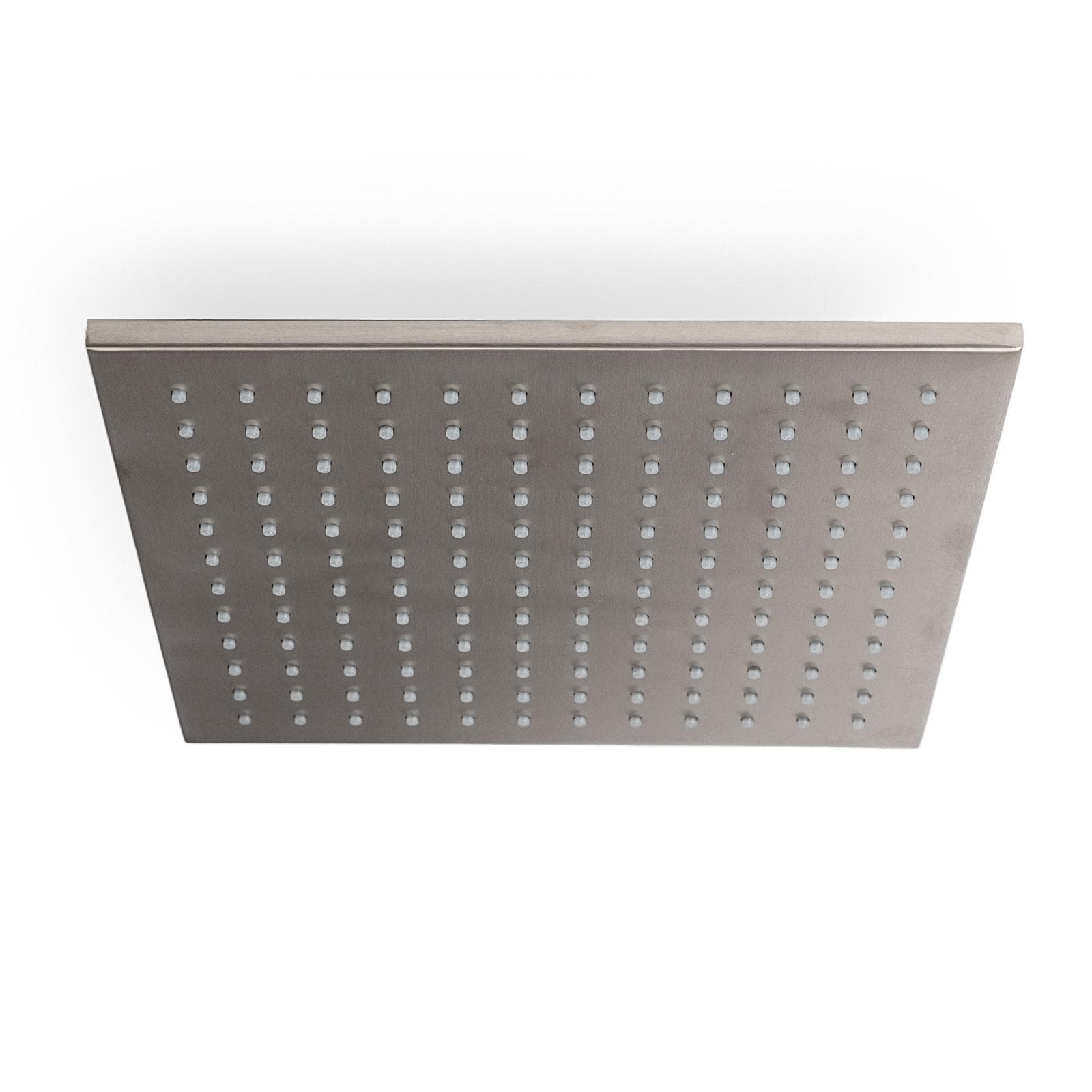 Set incasso doccia squadrato con braccio 35 cm e soffione 25 x 25 cm in acciaio inox 316 satinato – Pure