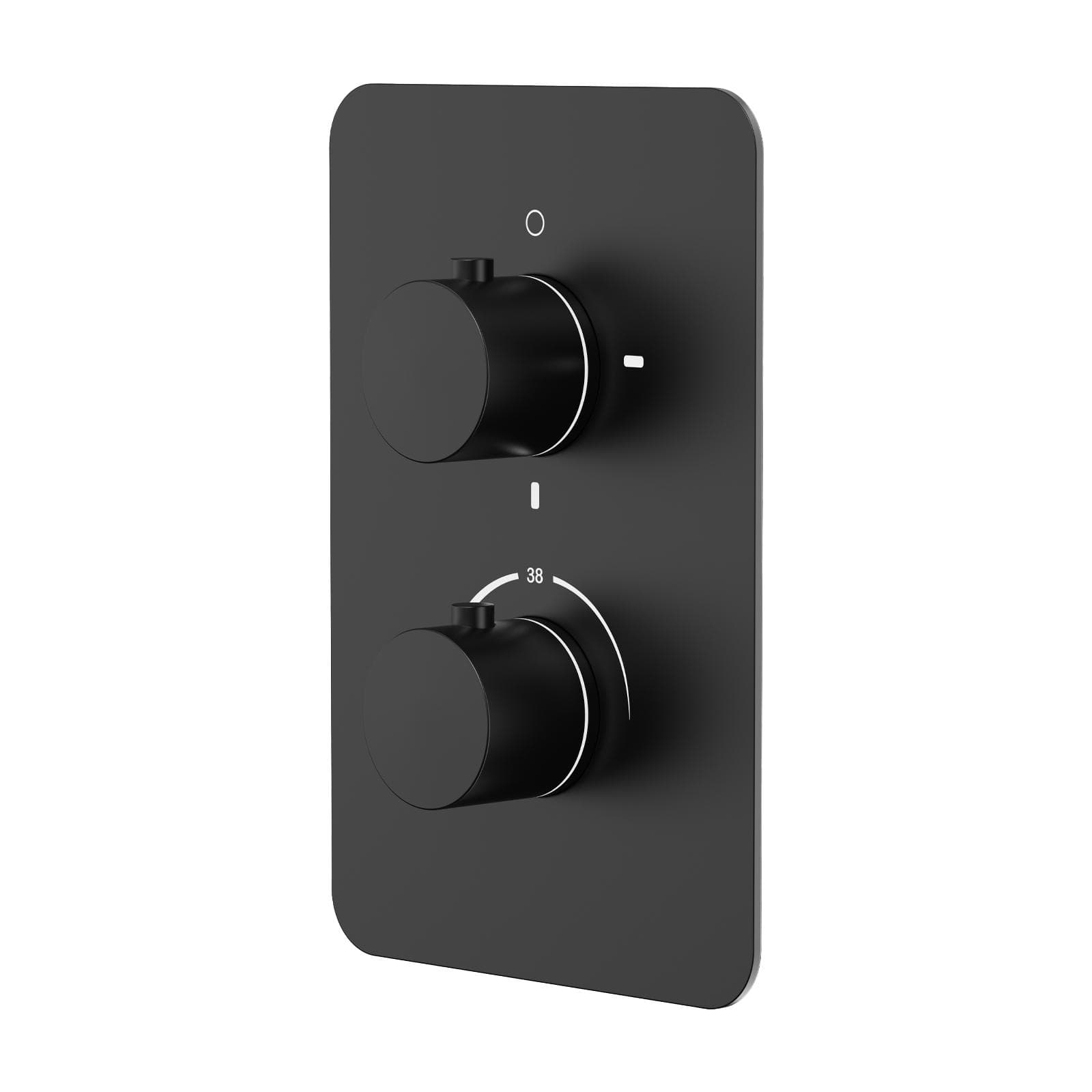 Set incasso doccia termostatico con deviatore con braccio a soffitto 20 cm e soffione 40x30 cm nero – Fusion