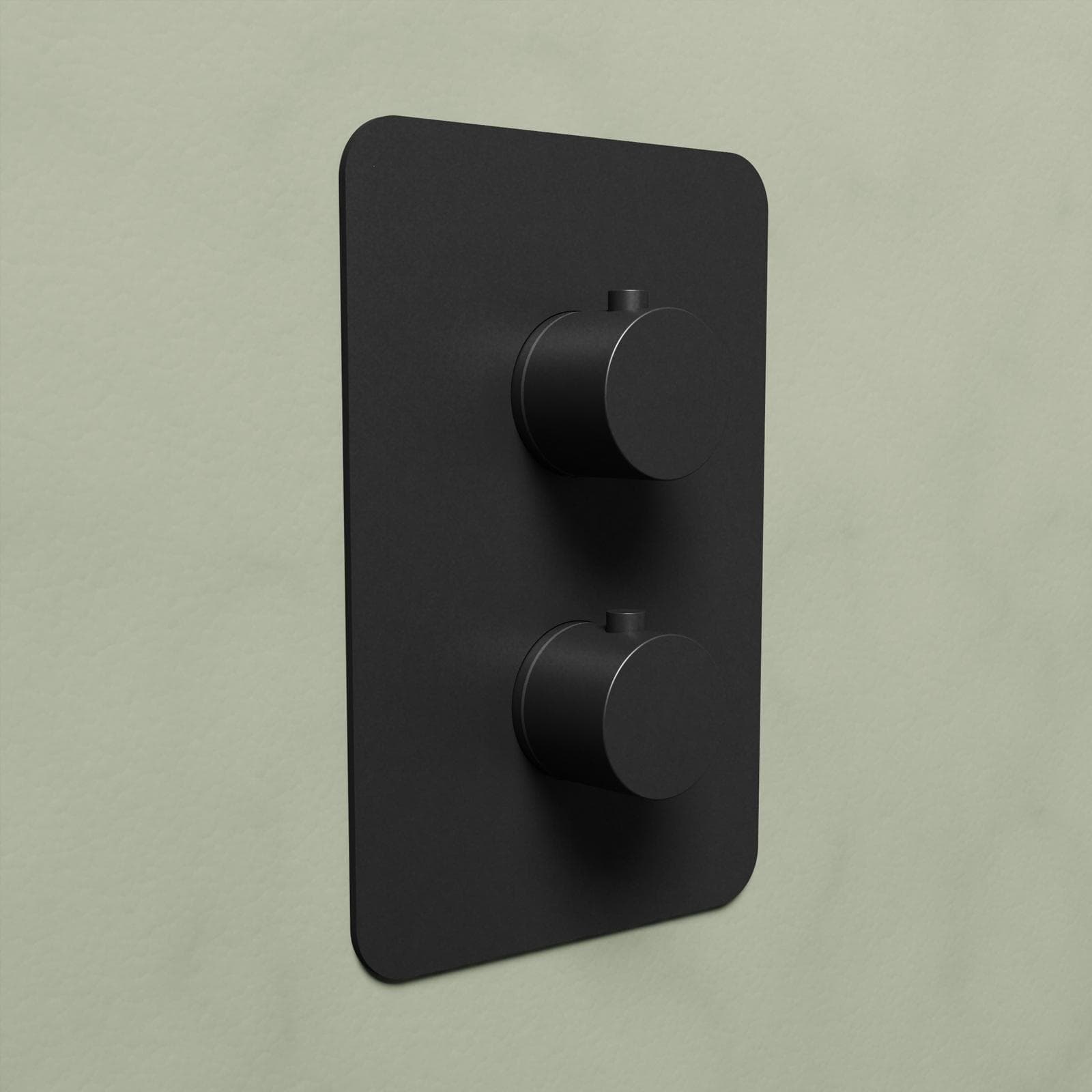 Set incasso doccia termostatico con deviatore con braccio a soffitto 20 cm e soffione 40x30 cm nero – Fusion