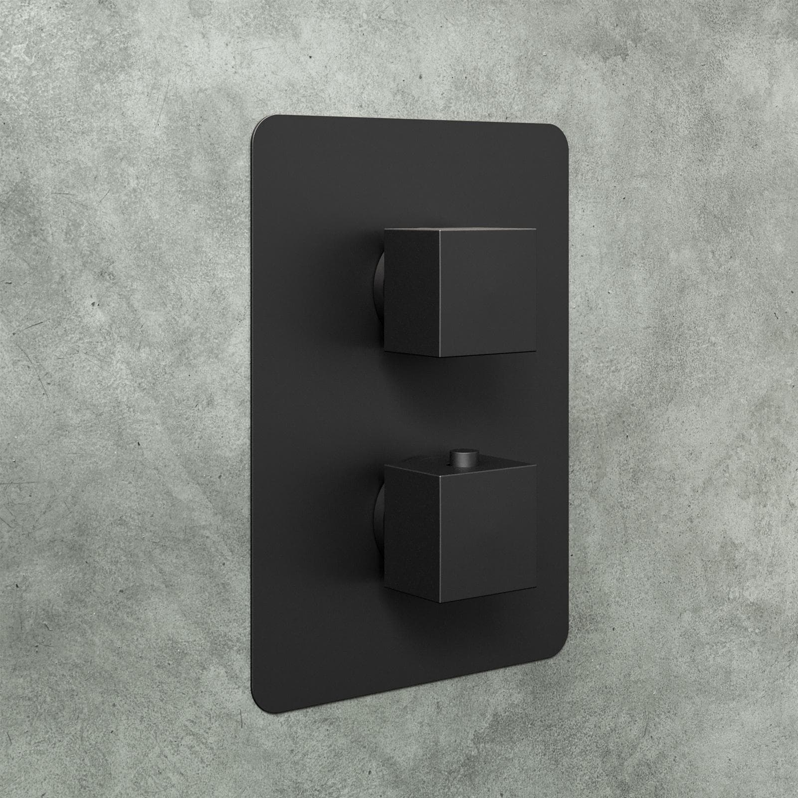 Set incasso doccia termostatico con deviatore con braccio doccia 35 cm e soffione 20x20 cm nero – Wing