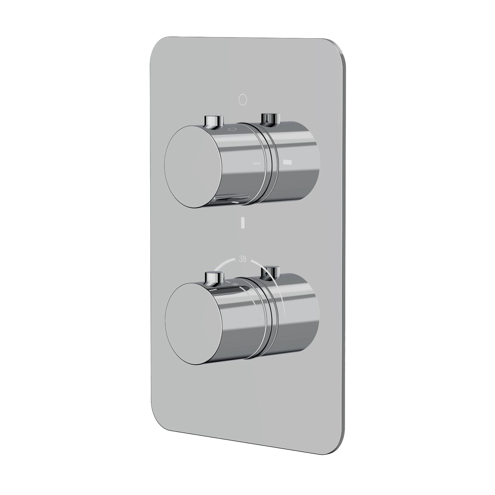 Set incasso doccia termostatico con deviatore con braccio doccia 40 cm e soffione 40x40 cm cromo – Fusion