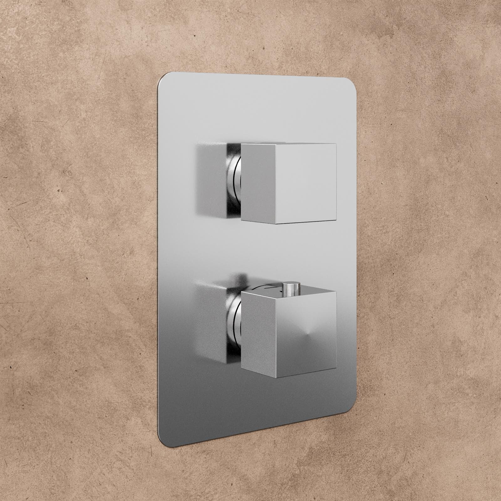 Set incasso doccia termostatico con deviatore con braccio doccia 40 cm e soffione 40x40 cm cromo – Wing