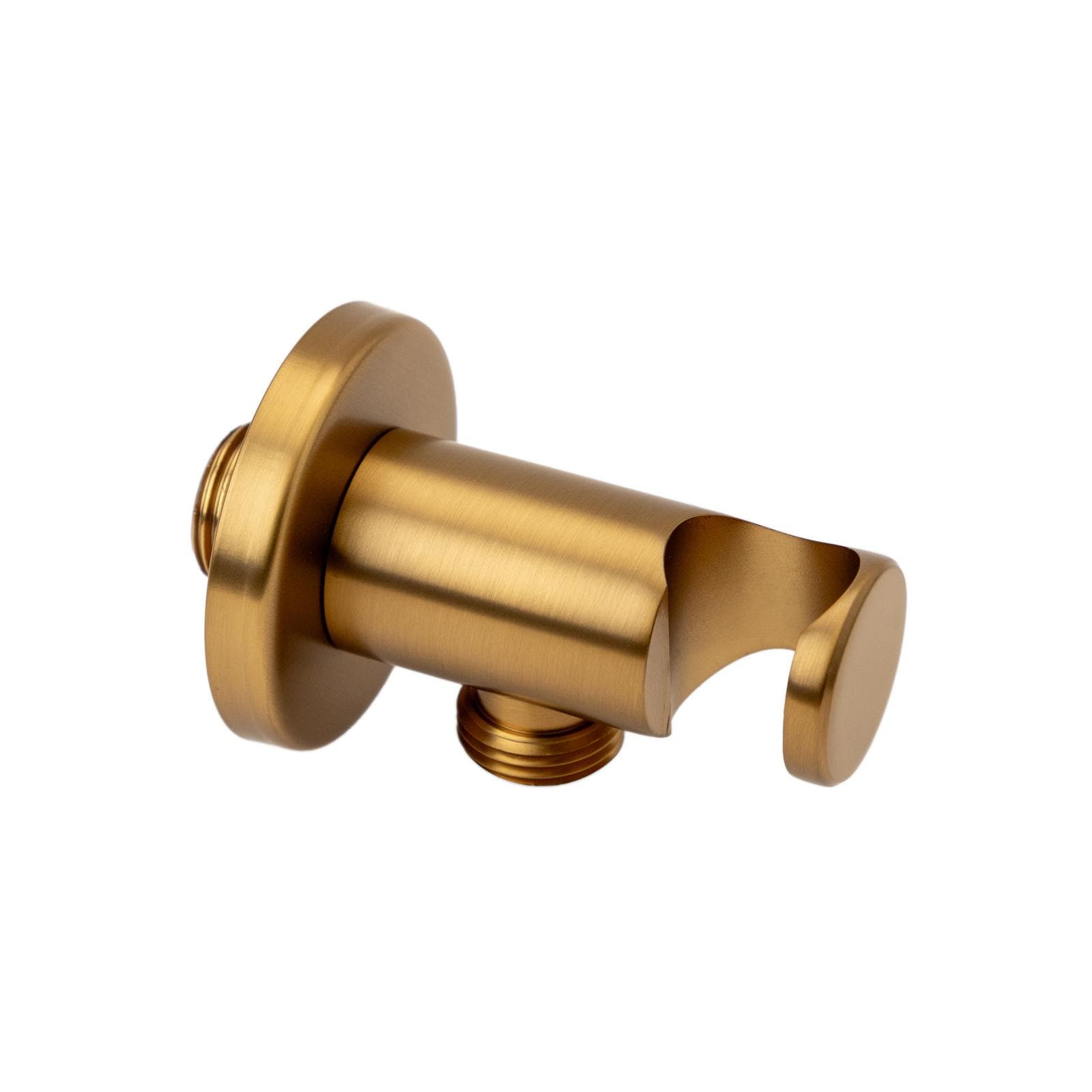 Set incasso doccia termostatico con deviatore e doccino con braccio doccia 35 cm e soffione 30 cm oro spazzolato – Fluid