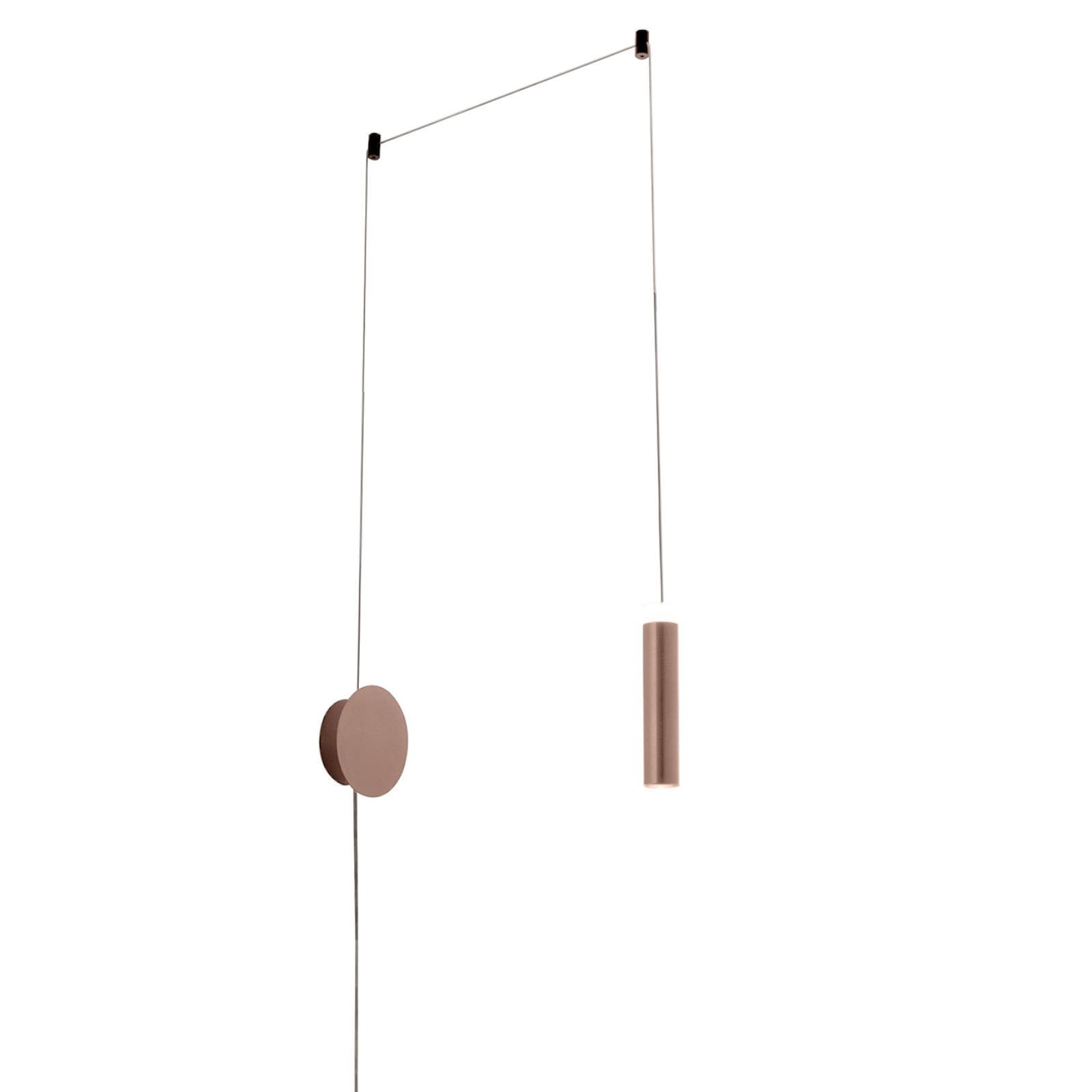 Set lampada a sospensione 140h cm e 2 applique in alluminio color bronzo