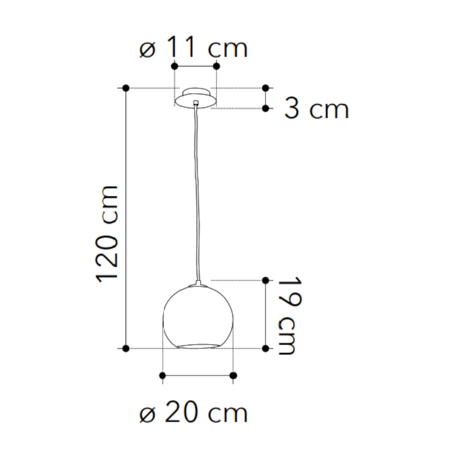 Set lampada a sospensione 20 cm e 2 applique in vetro con foglia oro