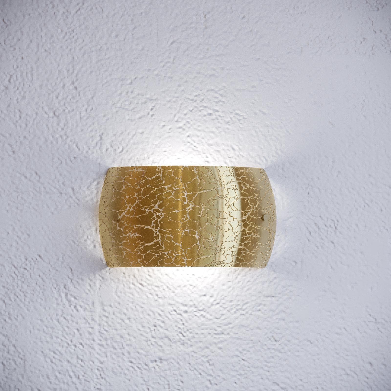 Set lampada a sospensione 20 cm e 2 applique in vetro con foglia oro