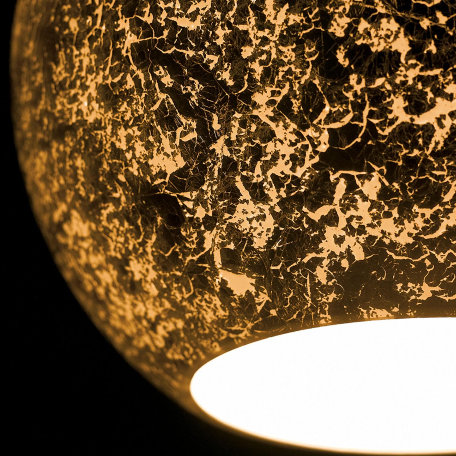 Set lampada a sospensione 20 cm e 2 applique in vetro con foglia oro