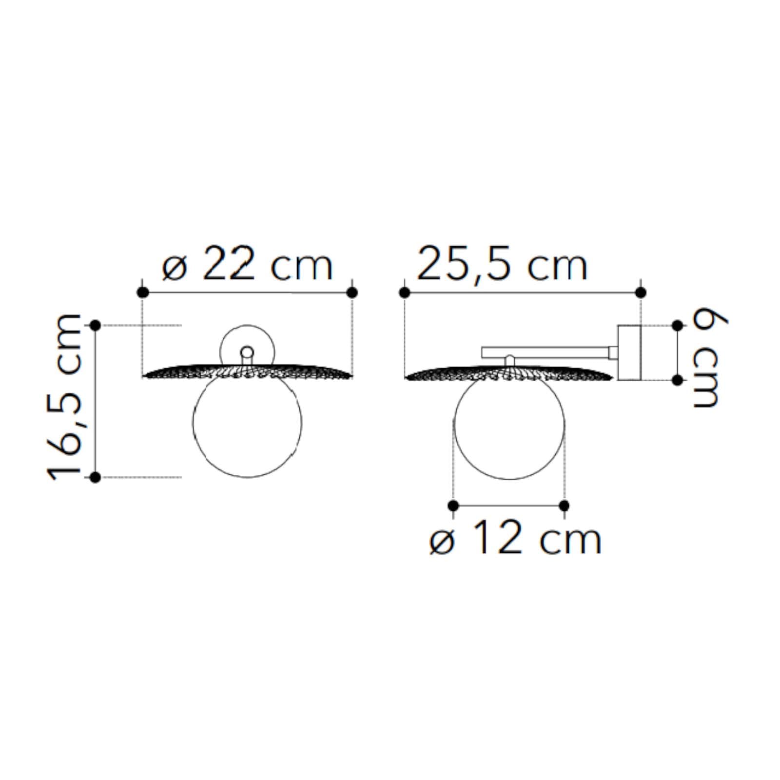 Set lampada sospesa rotonda 30 cm e 2 applique in metallo oro con diffusore opale