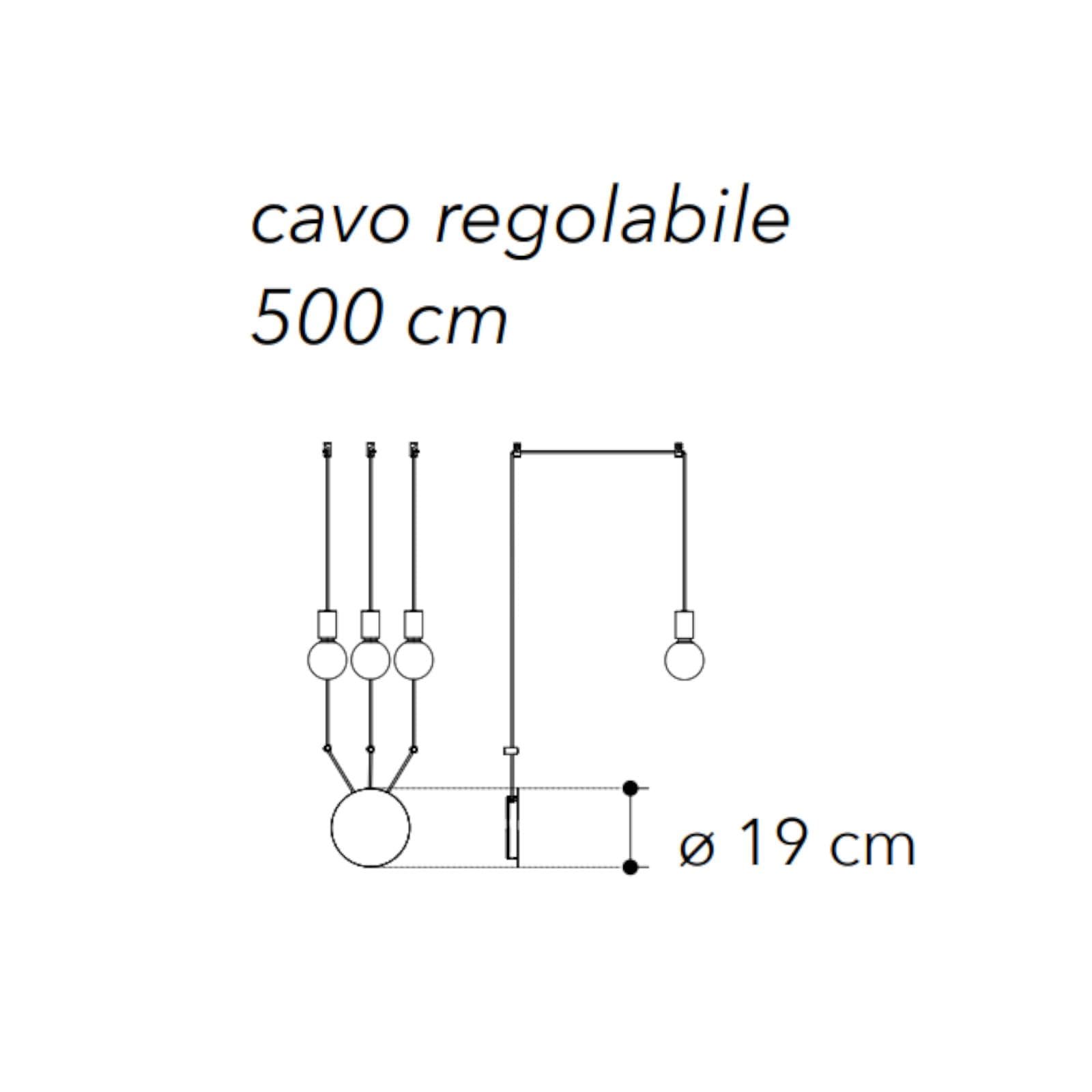 Set lampada a sospensione a 3 luci e 2 applique con 12 deviatori inclusi in metallo nero