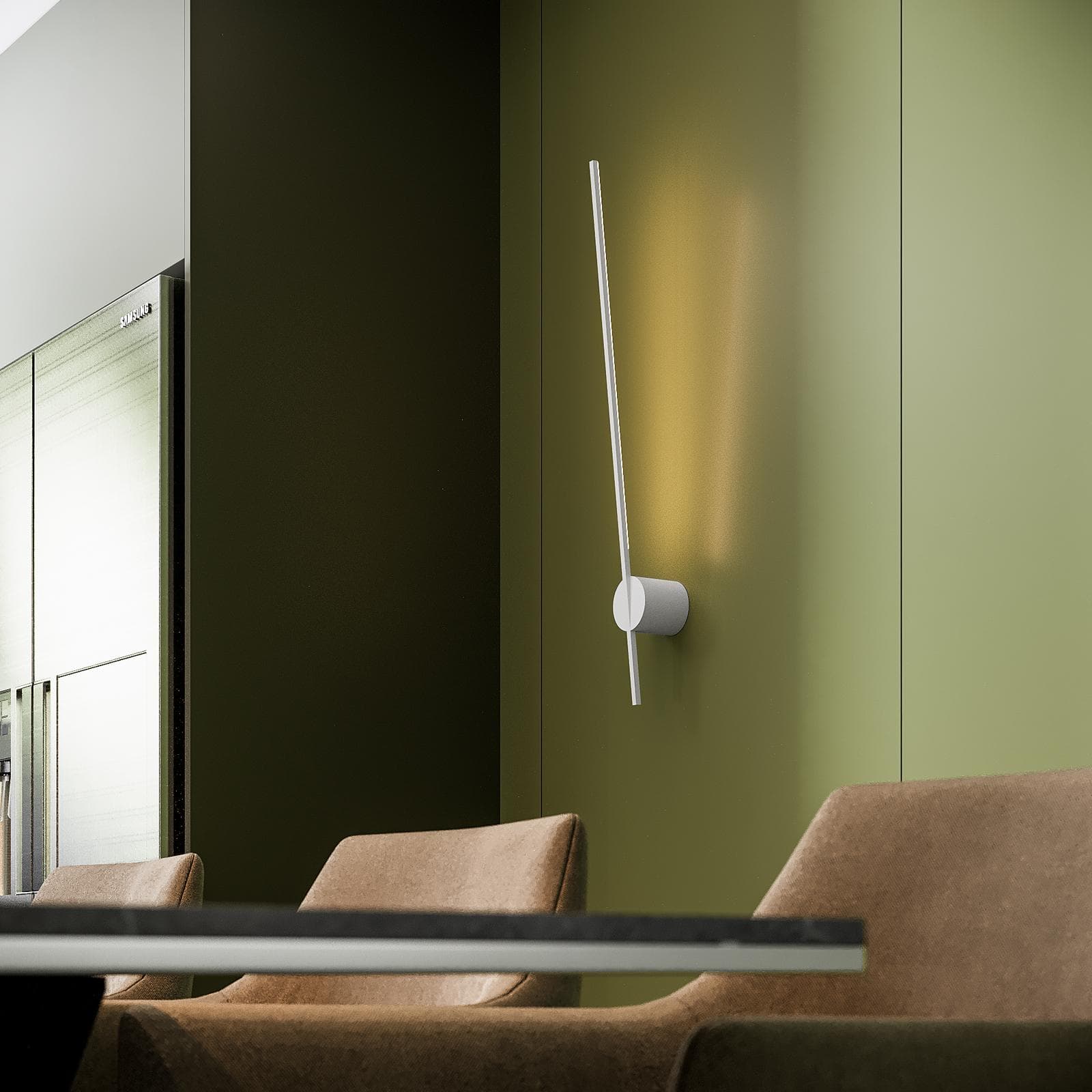 Set lampada da soffitto 150 cm e 2 applique a luce calda in alluminio bianco goffrato