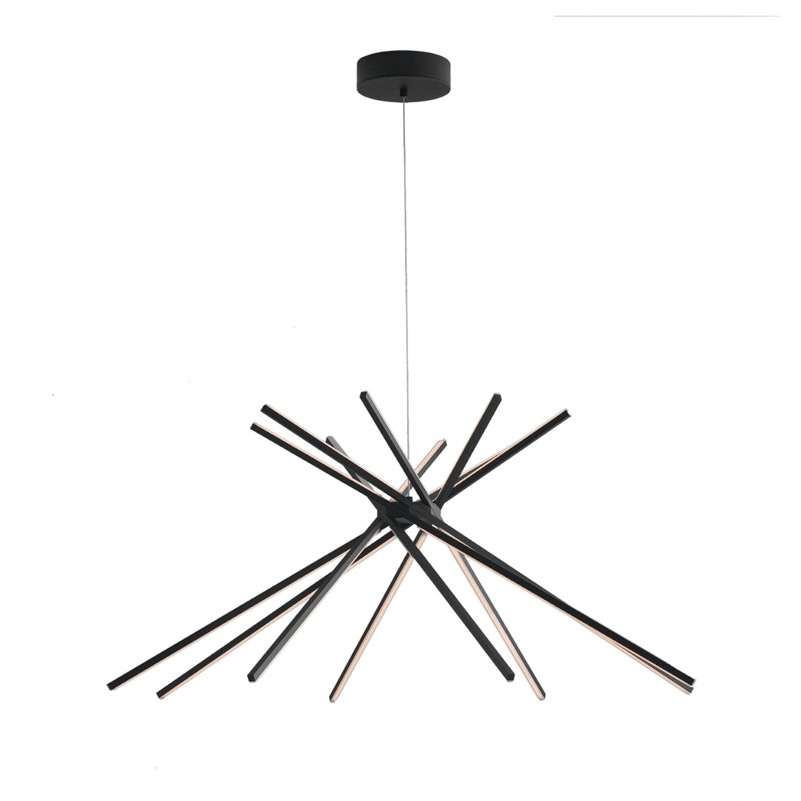 Set lampada da soffitto 160 cm e 2 applique a luce naturale in alluminio nero goffrato