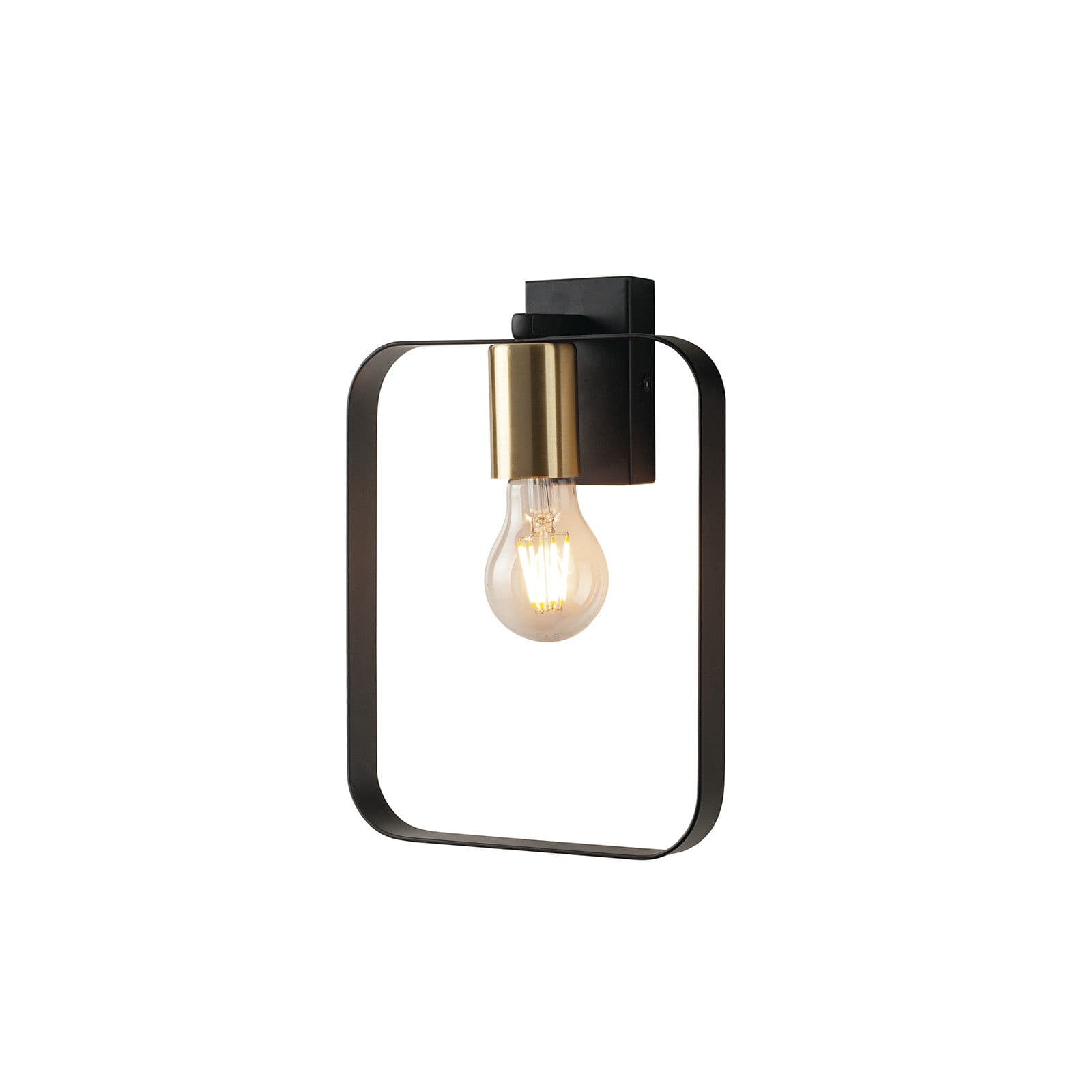 Set lampadario a sospensione + 2 applique in metallo nero e oro