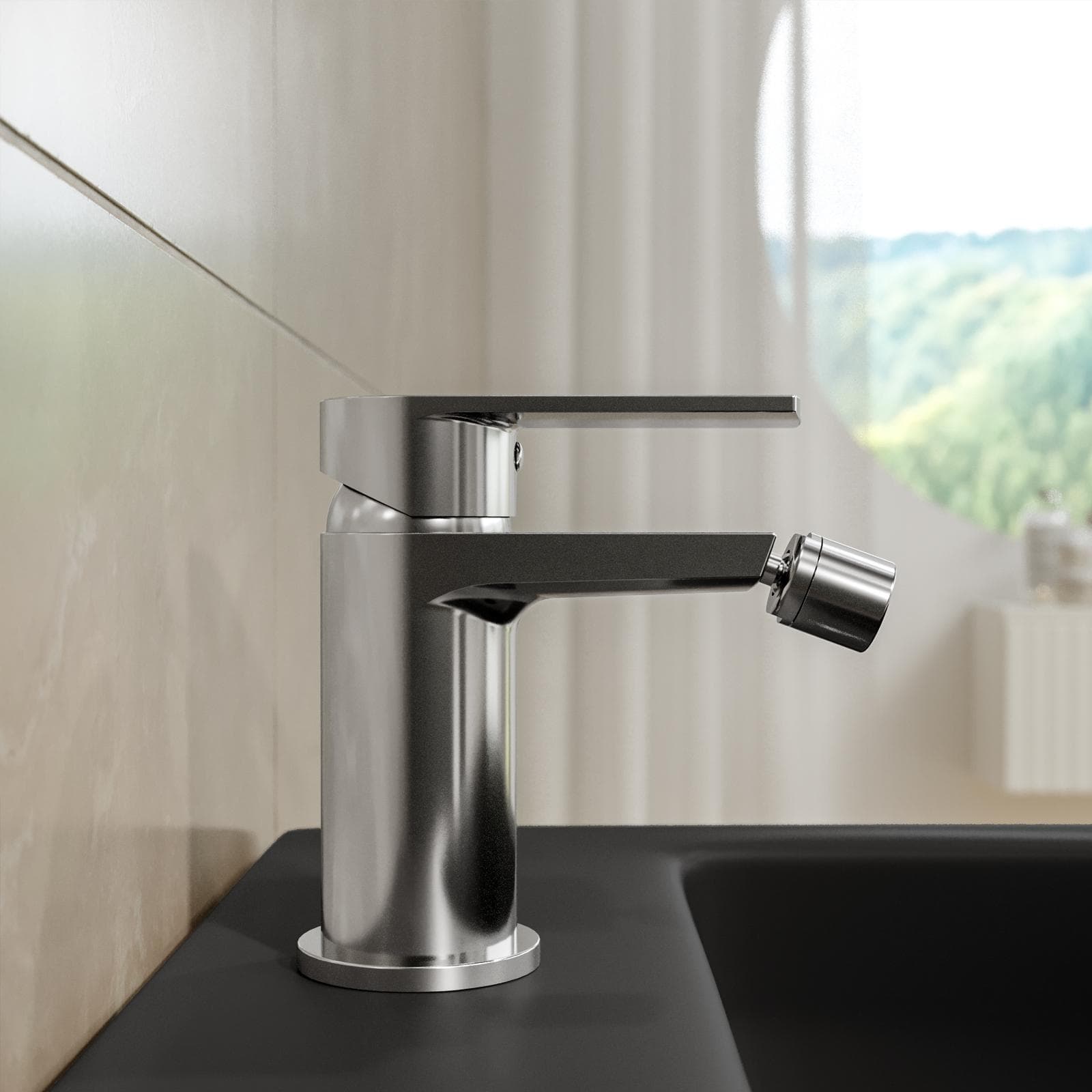 Set miscelatore lavabo a muro canna 20 cm e bidet cromo – Fluid