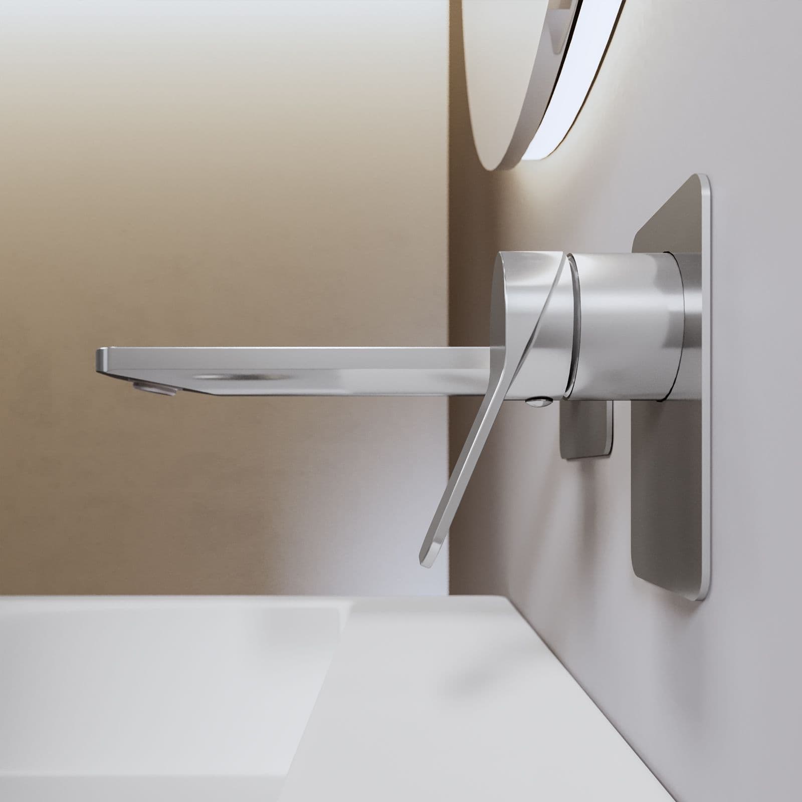Set miscelatore lavabo a muro canna 20 e bidet con esterno vasca cromo – Wing