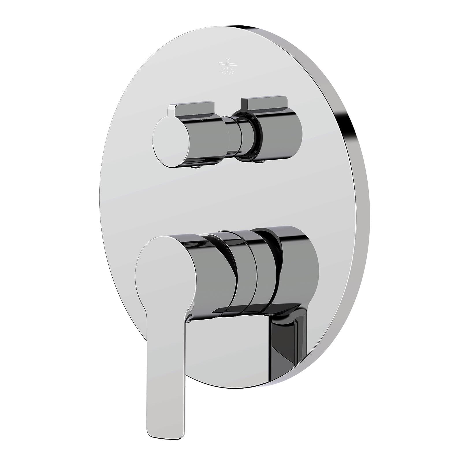Set miscelatore lavabo a muro canna 25 cm e bidet con incasso doccia con deviatore cromo – Key