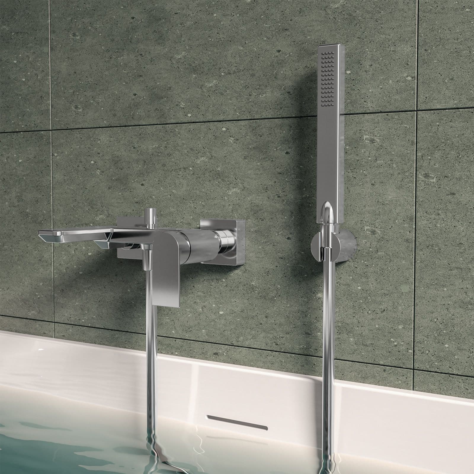 Set miscelatore lavabo a muro canna 25 e bidet con esterno vasca cromo – Iota