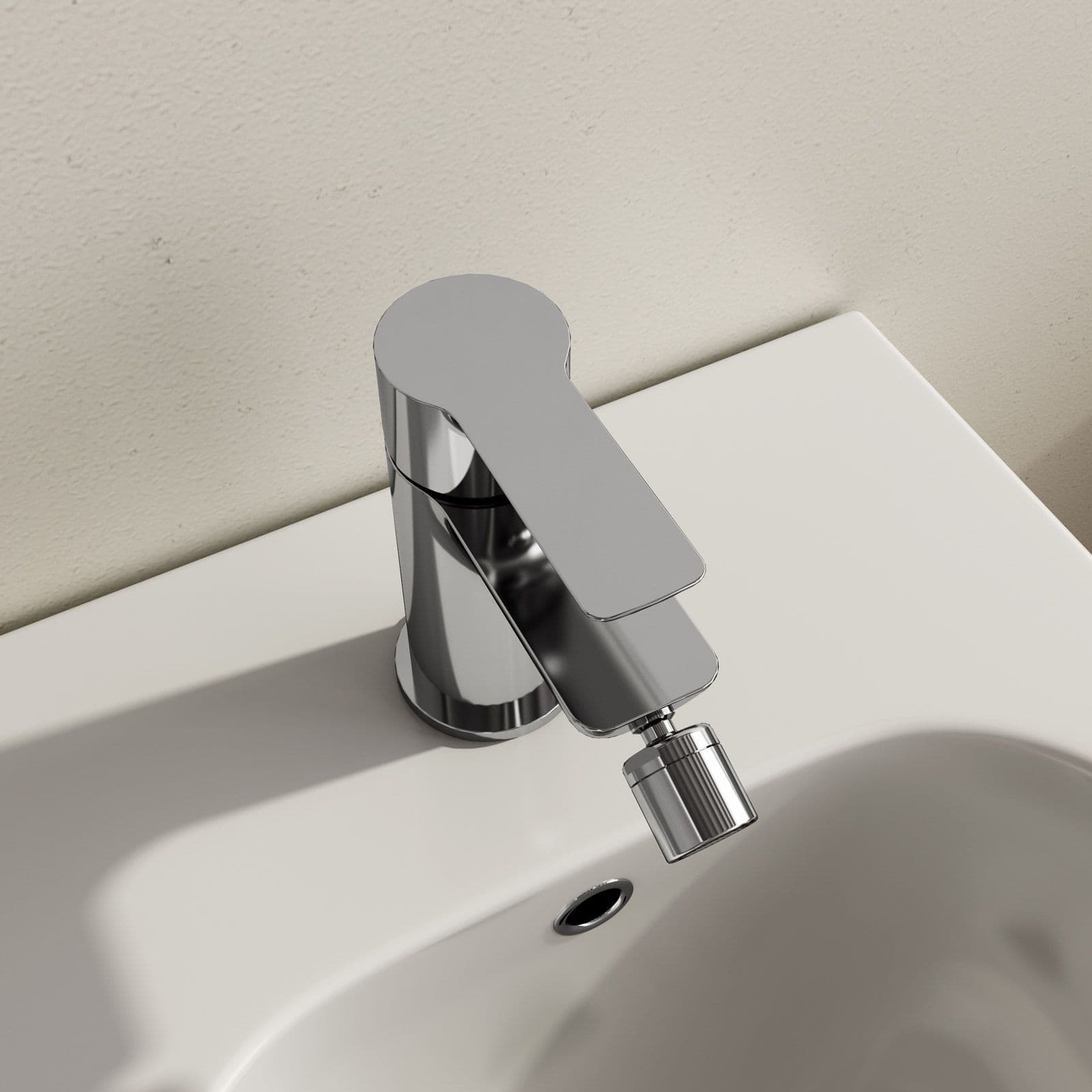 Set miscelatore lavabo alto e bidet con esterno doccia cromo – Key