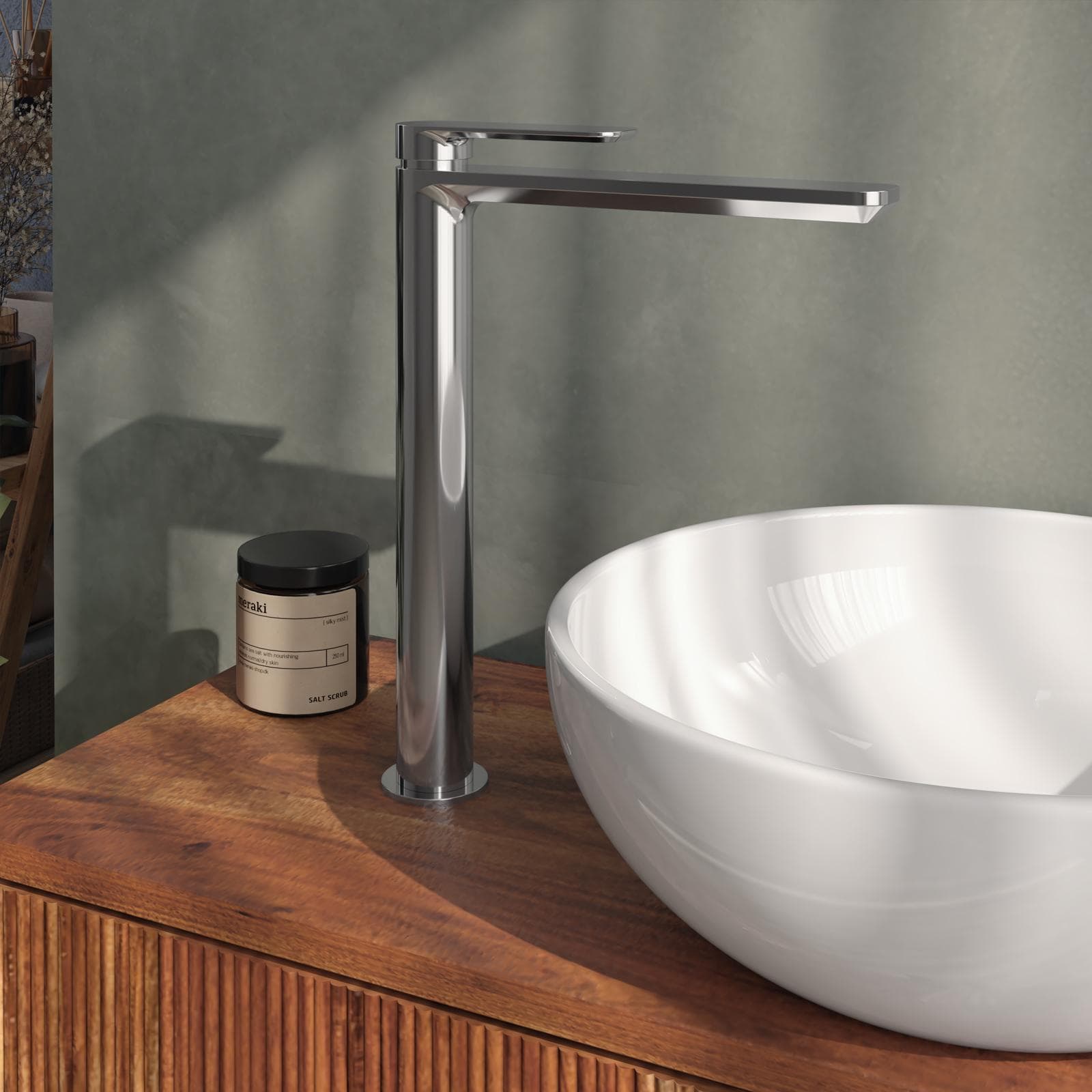Set miscelatore lavabo alto e bidet con incasso doccia con deviatore cromo – Fusion