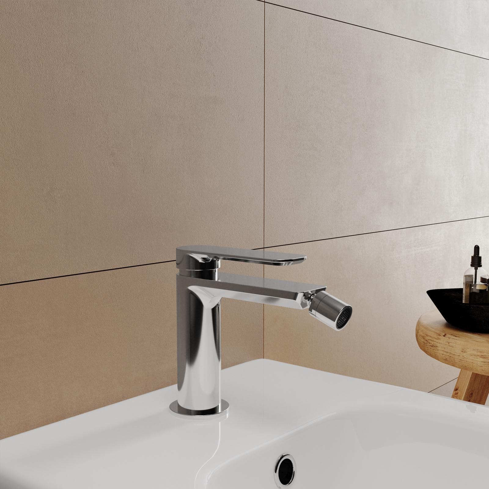 Set miscelatore lavabo alto e bidet con incasso doccia con deviatore cromo – Fusion