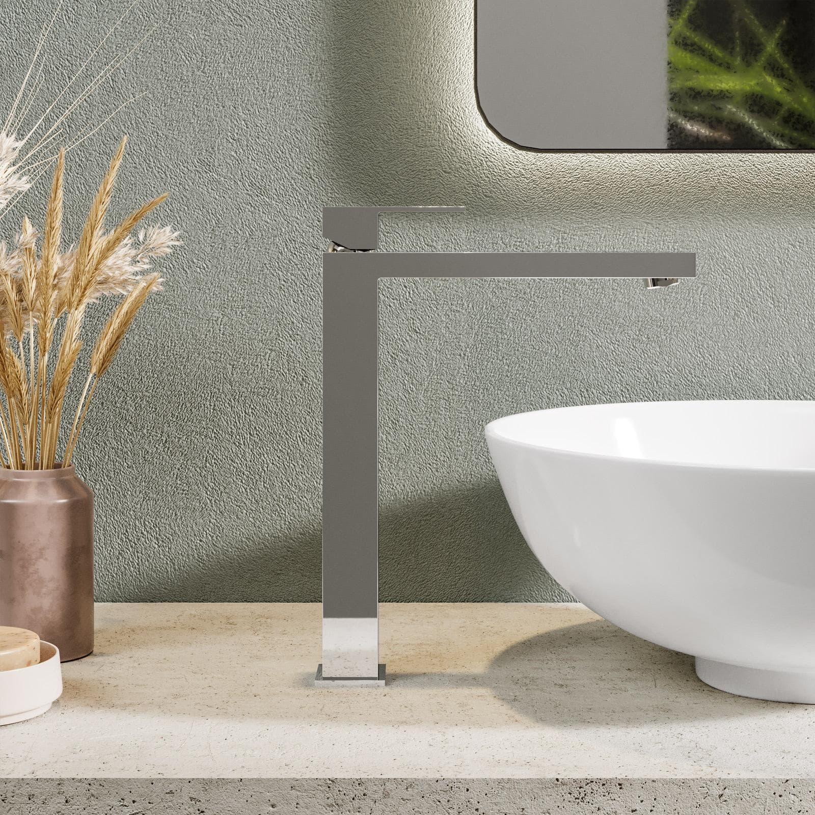 Set miscelatore lavabo alto e bidet con incasso doccia con deviatore cromo – Kyria