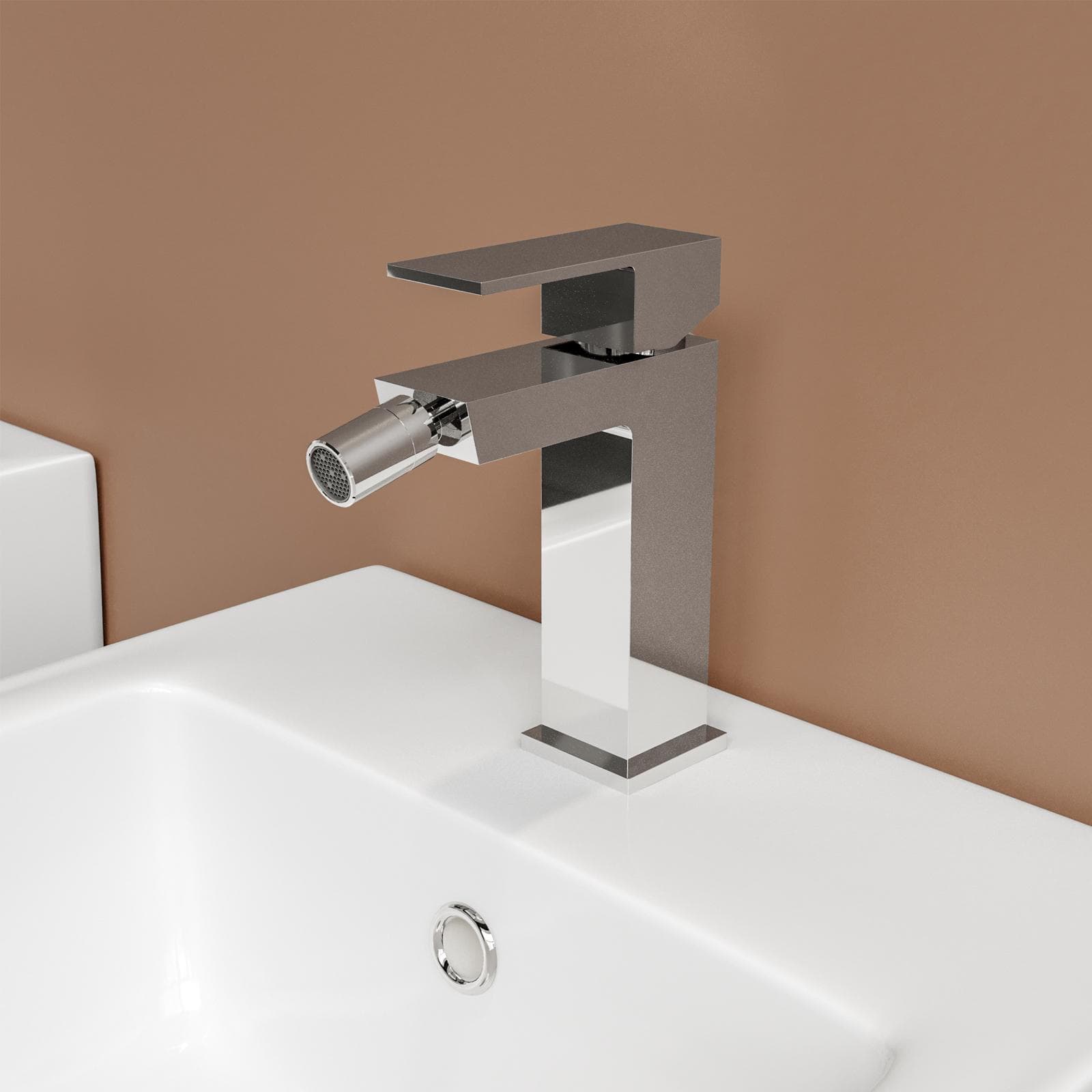 Set miscelatore lavabo alto e bidet con incasso doccia con deviatore cromo – Kyria