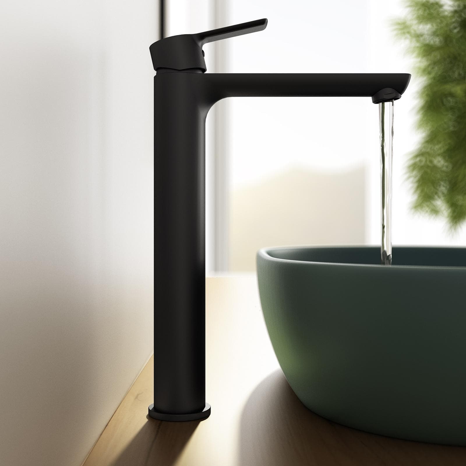Set miscelatore lavabo alto e bidet nero – Key