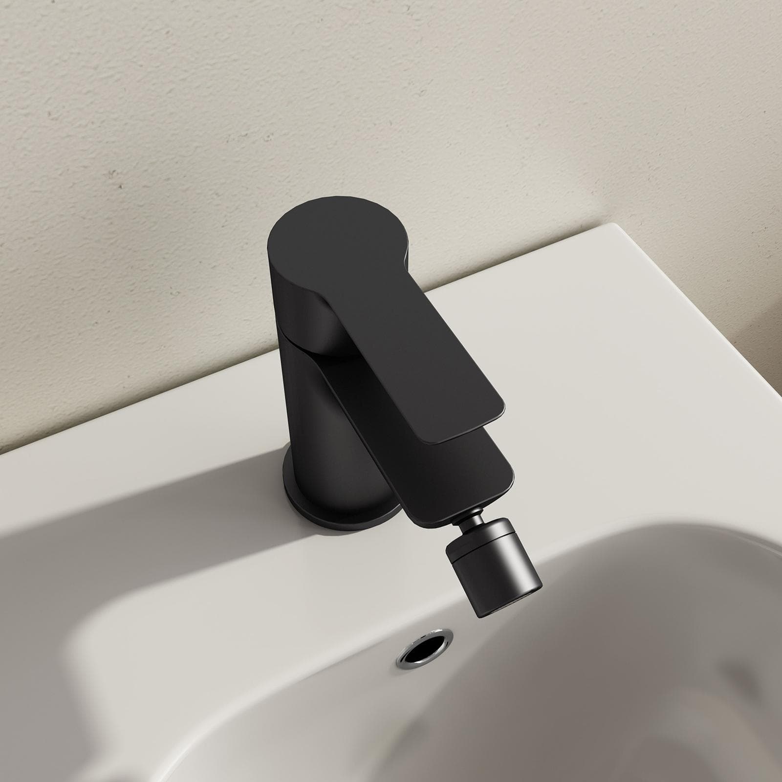 Set miscelatore lavabo alto e bidet nero – Key