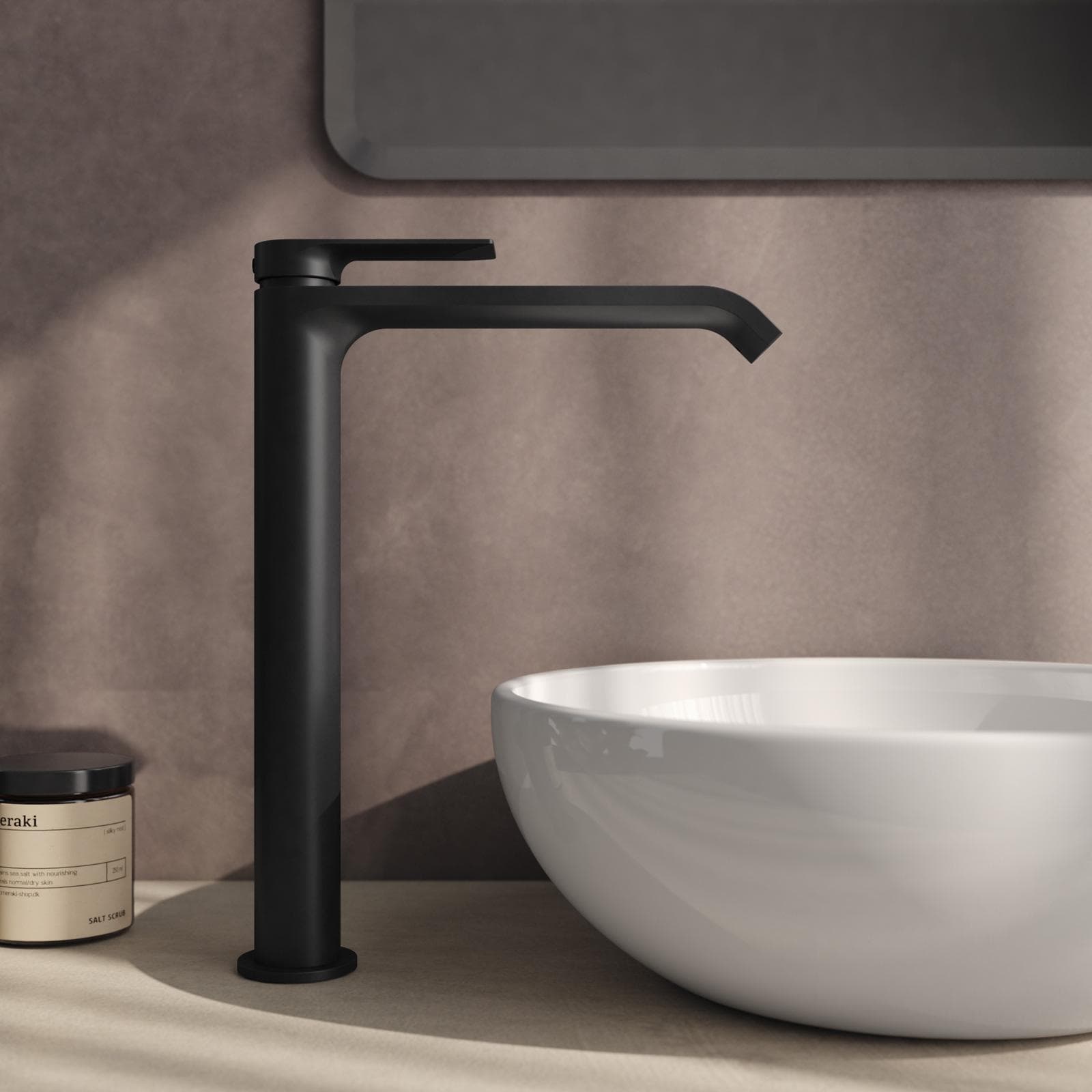 Set miscelatore lavabo alto e bidet nero – Iota
