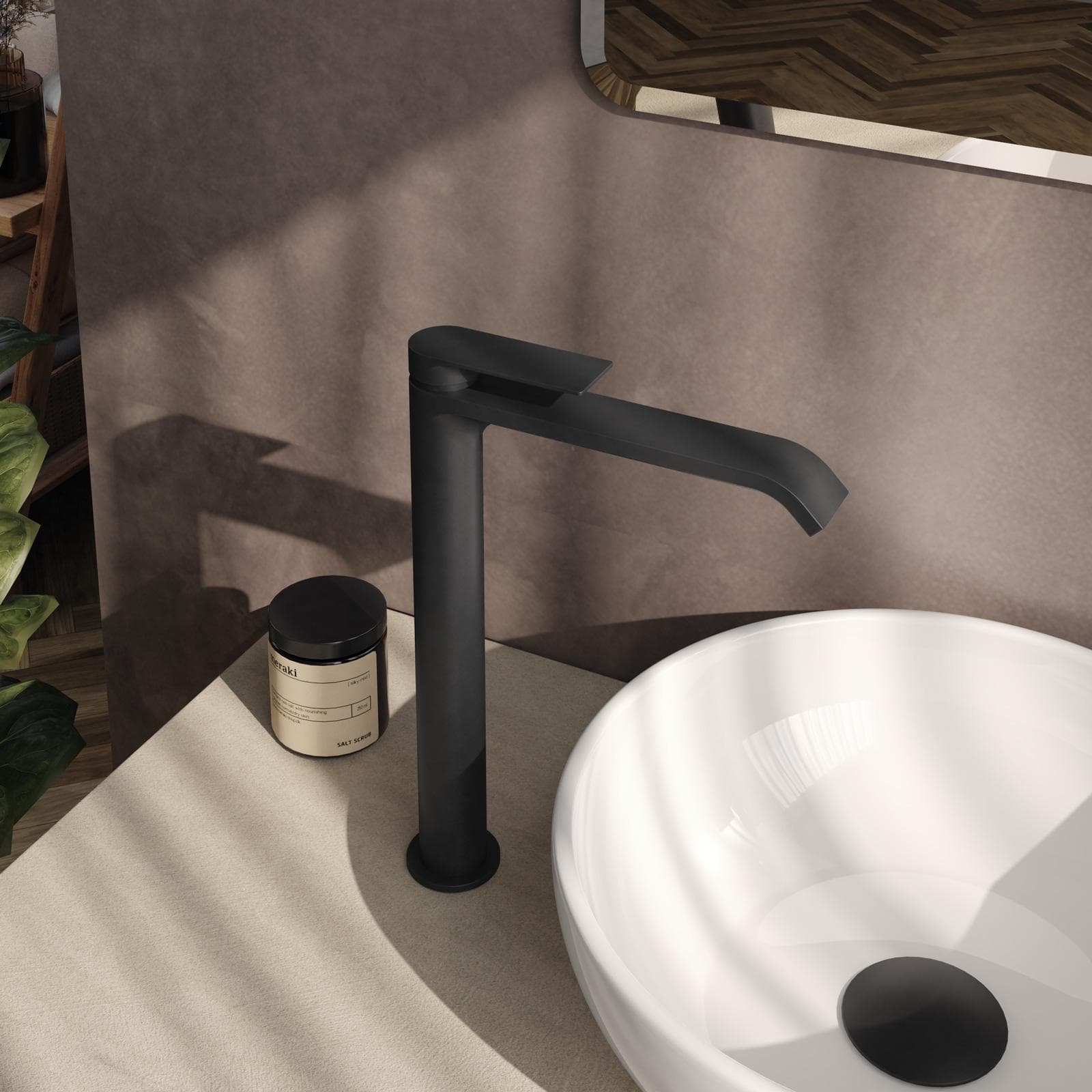 Set miscelatore lavabo alto e bidet nero – Iota