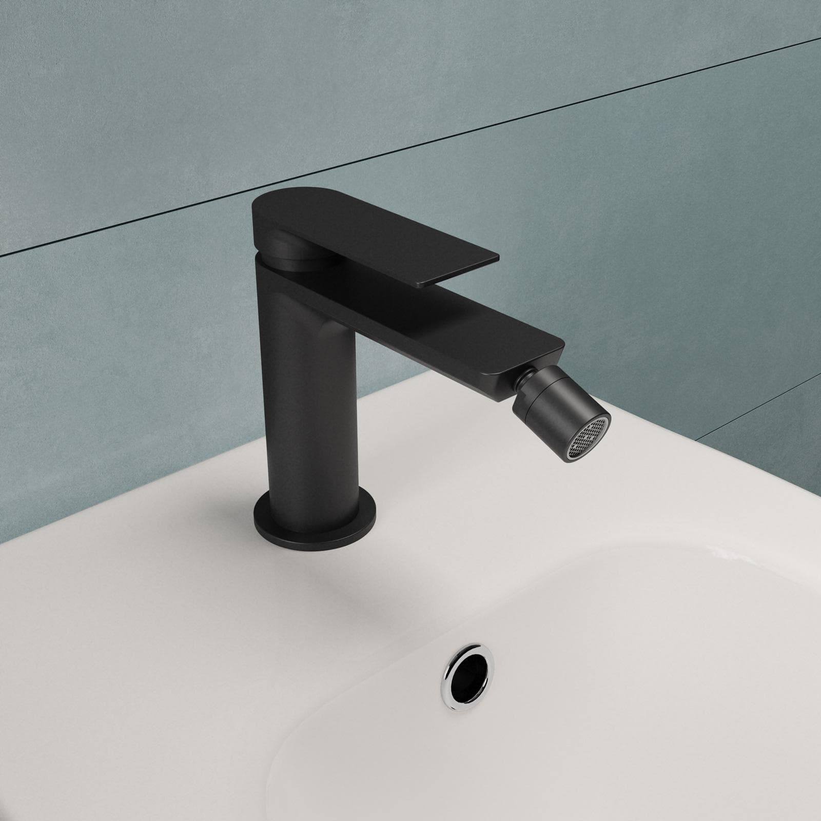 Set miscelatore lavabo alto e bidet nero – Iota