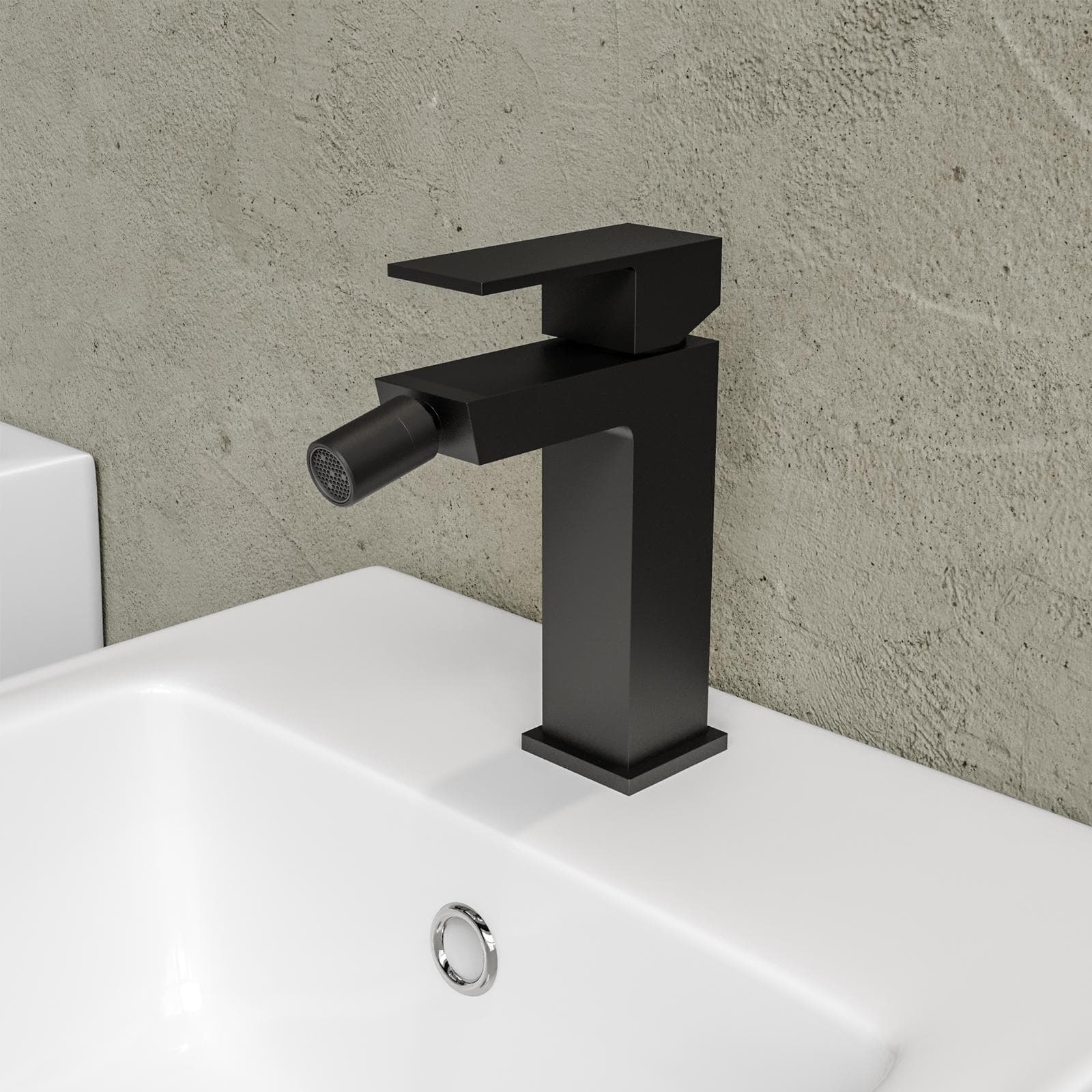 Set miscelatore lavabo alto e bidet nero – Kyria