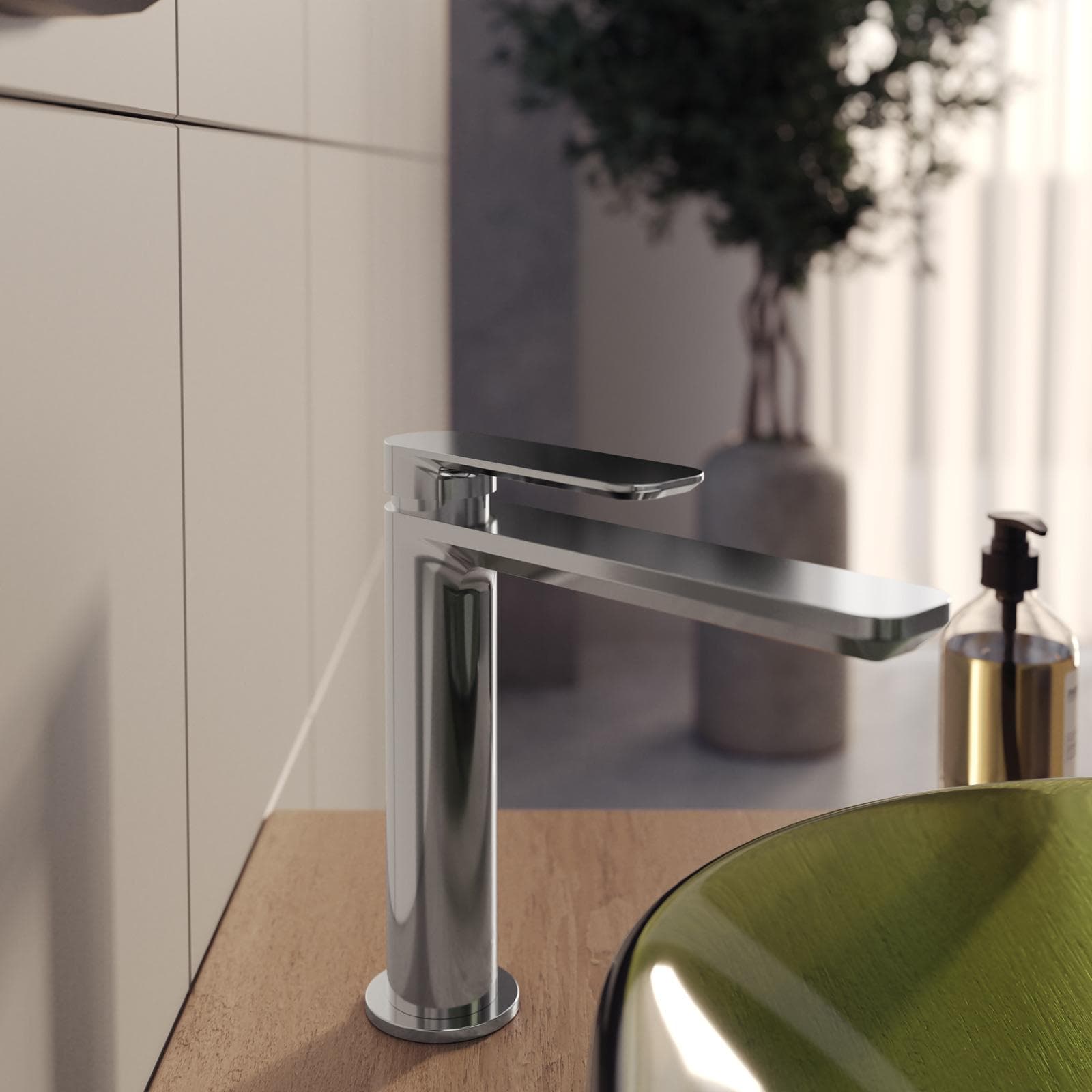 Set miscelatore lavabo bocca lunga e bidet cromo – Fusion