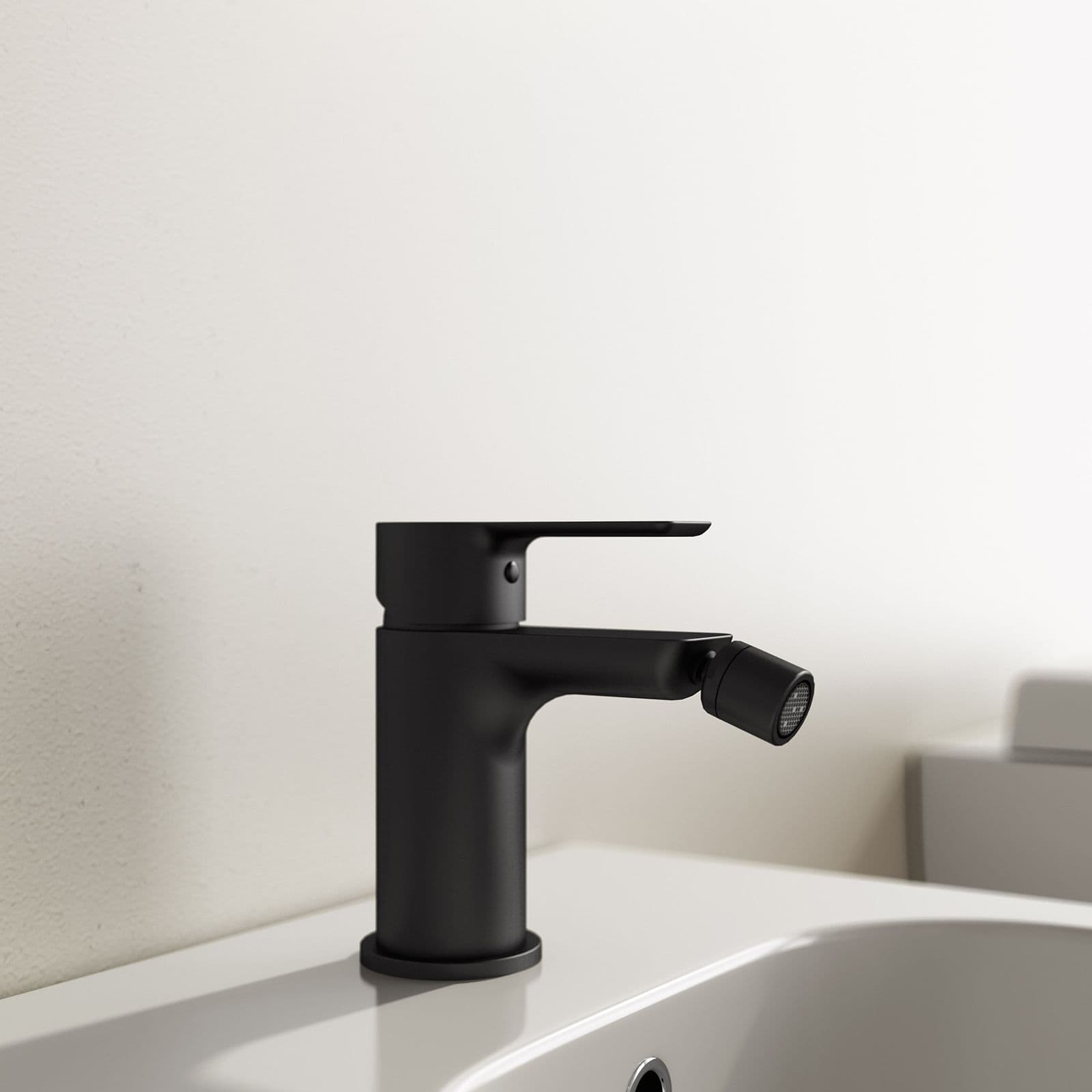 Set miscelatore lavabo e bidet con esterno doccia nero – Key