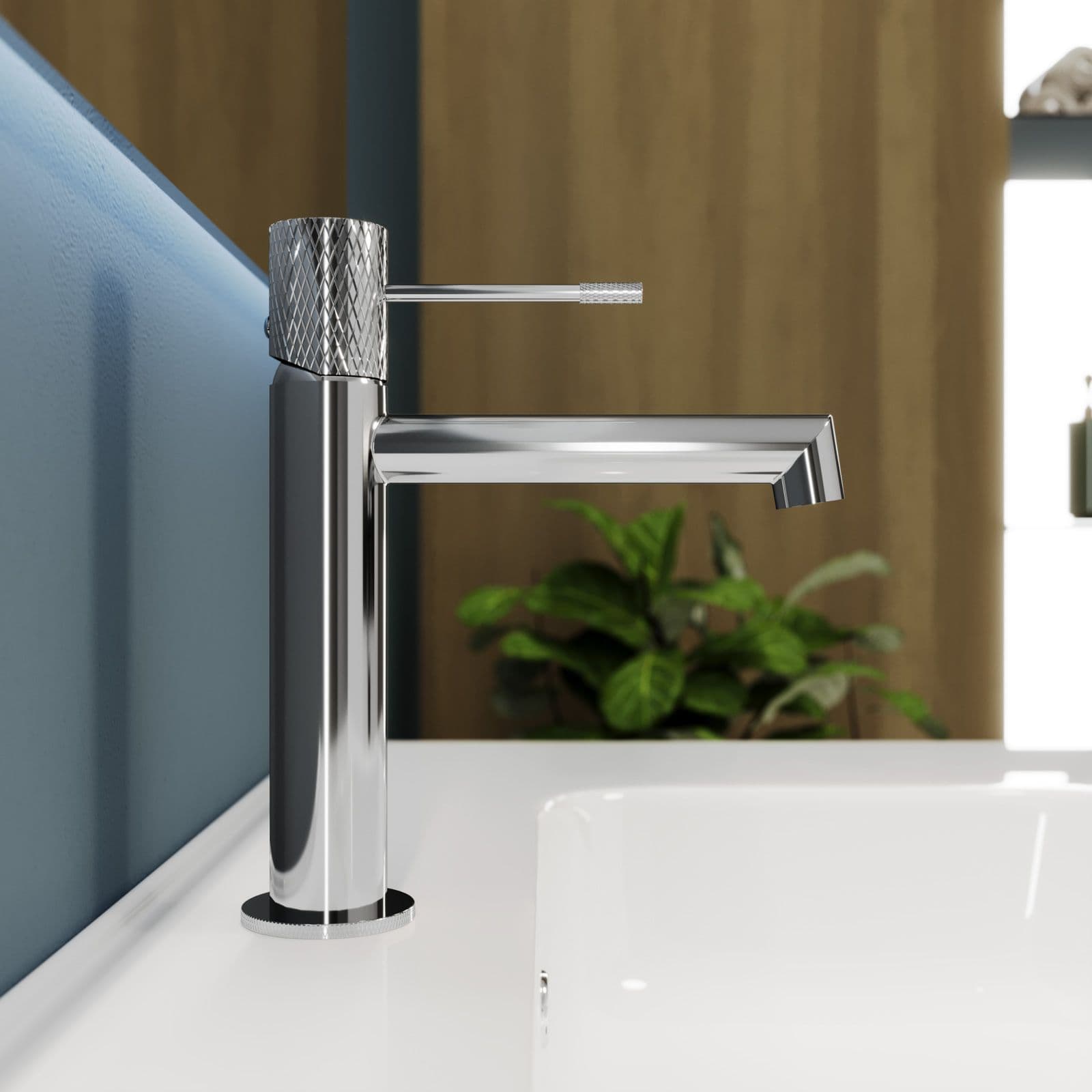 Set lavabo e bidet con esterno doccia termostatico in ottone cromo - Crystal
