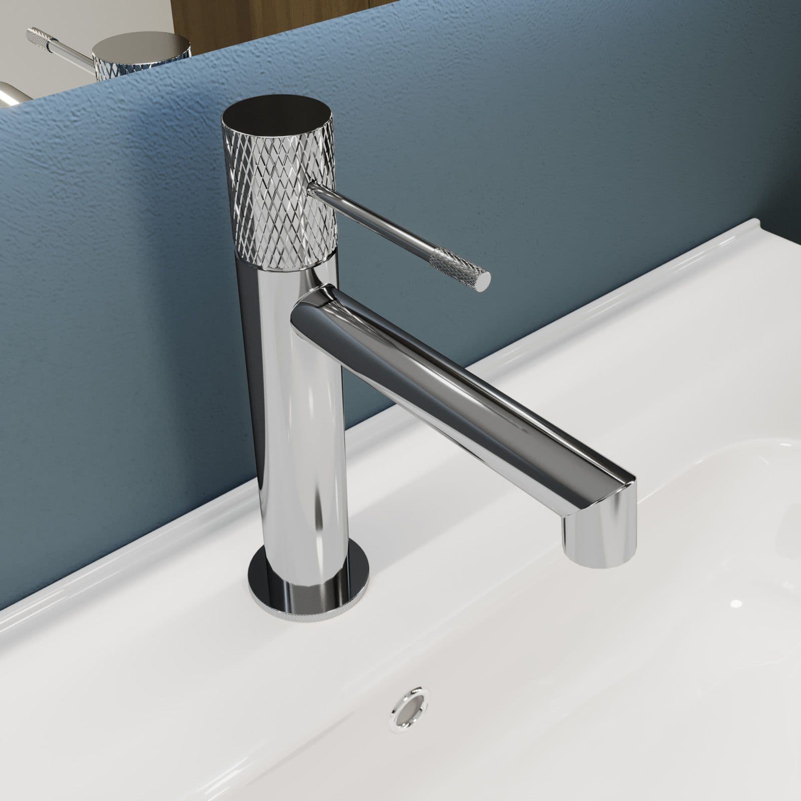Set lavabo e bidet con esterno doccia termostatico in ottone cromo - Crystal